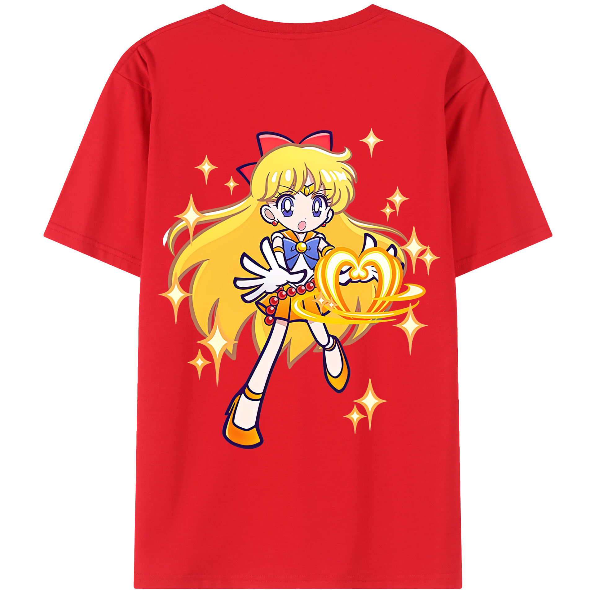 （画像用） 美少女戦士セーラームーン 愛野 美奈子 あいの みなこ Sailor Moon Aino Minako レディース半袖Tシャツ(バックプリント)