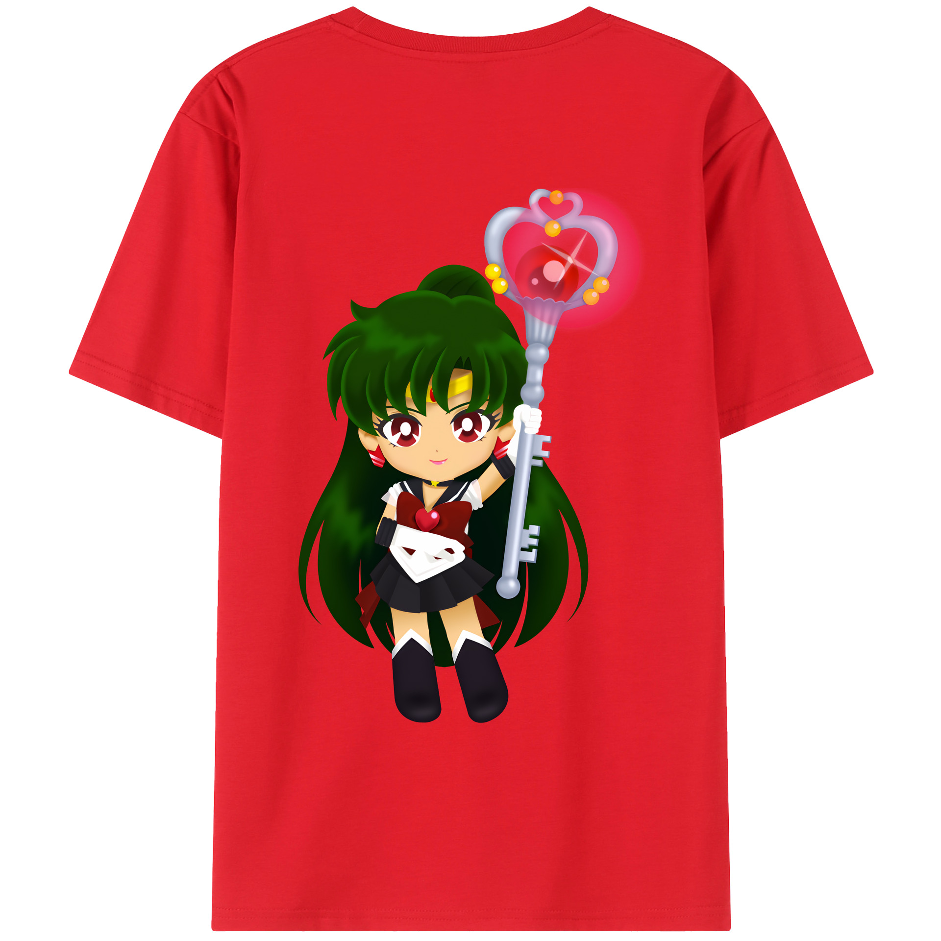 （画像用） 美少女戦士セーラームーン 冥王せつな Sailor Moon Meiou Setsuna レディース半袖Tシャツ(バックプリント)