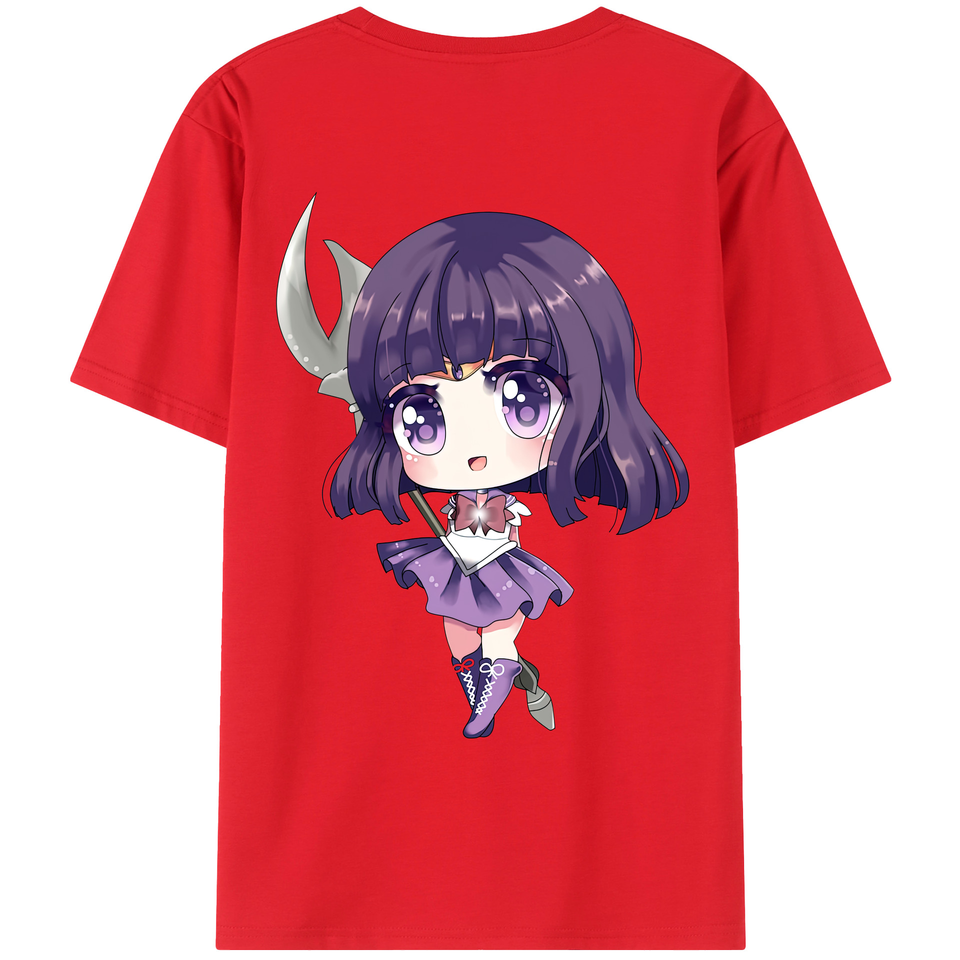 （画像用） 美少女戦士セーラームーン 土萠ほたる Sailor Moon Tomoe Hotaru （セーラーサターン；Sailor Saturn） レディース半袖Tシャツ(バックプリント)