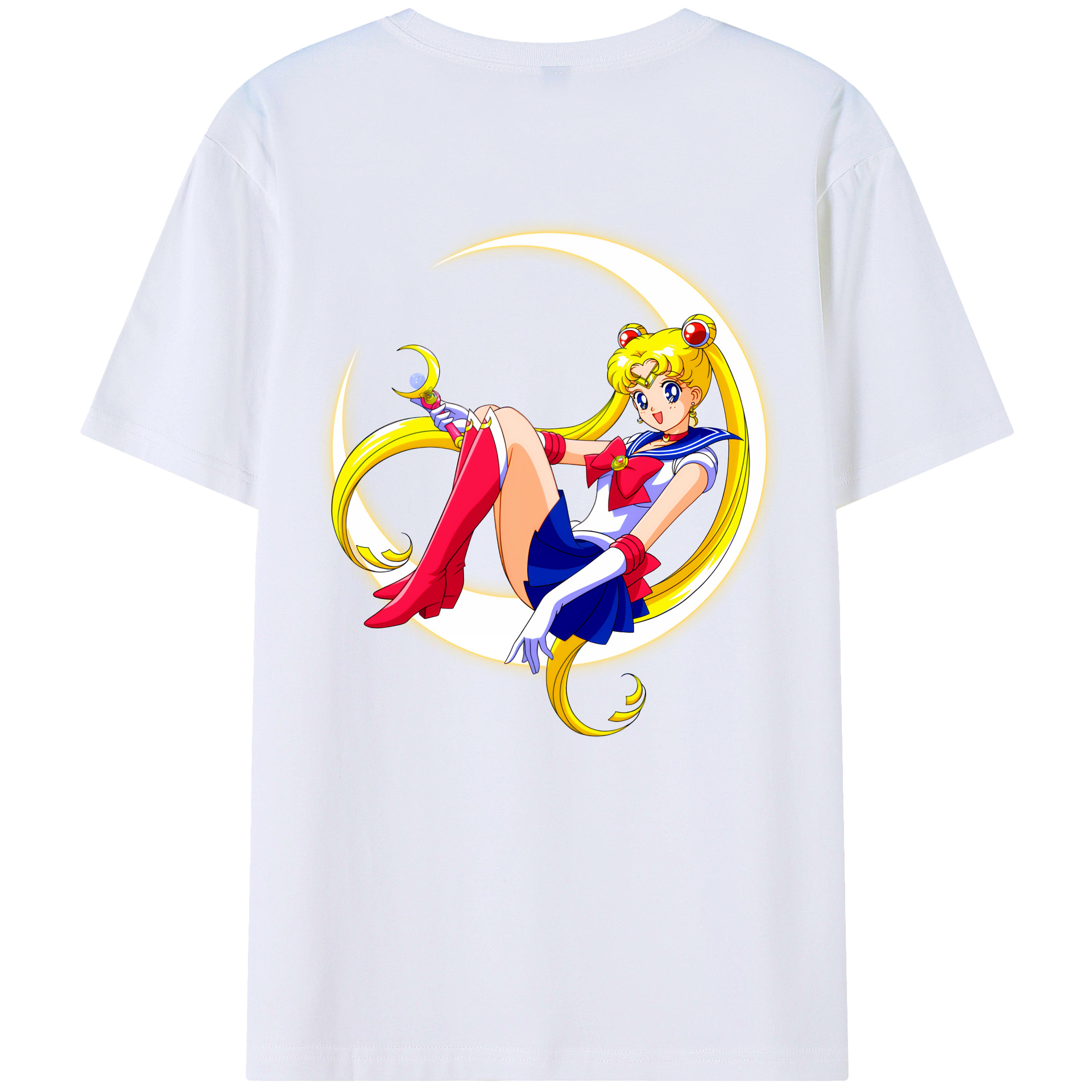 （画像用） 美少女戦士セーラームーン 月野 うさぎ つきの うさぎ Sailor Moon Tsukino Usagi レディース半袖Tシャツ(バックプリント)