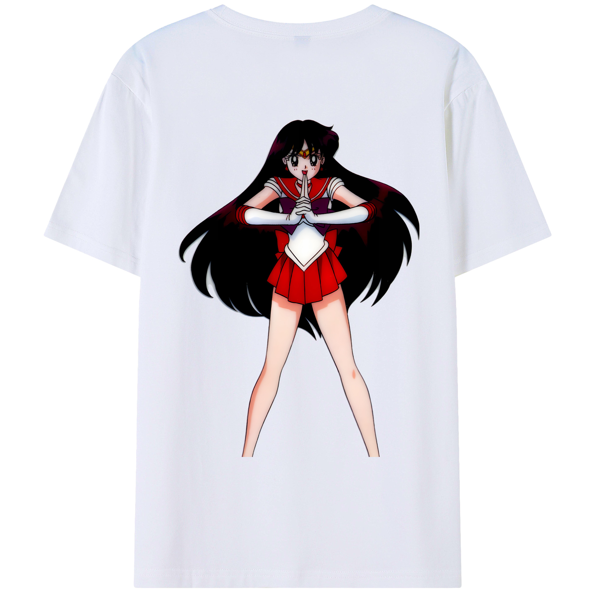 （画像用） 美少女戦士セーラームーン 火野レイ ひの レイ Sailor Moon Hino Rei （セーラーマーズ,Sailor Mars） レディース半袖Tシャツ(バックプリント)