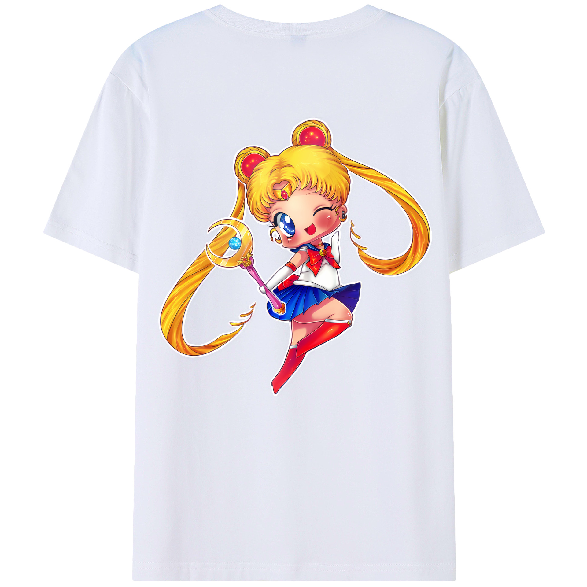 （画像用） 美少女戦士セーラームーン 月野 うさぎ つきの うさぎ Sailor Moon Tsukino Usagi レディース半袖Tシャツ(バックプリント)