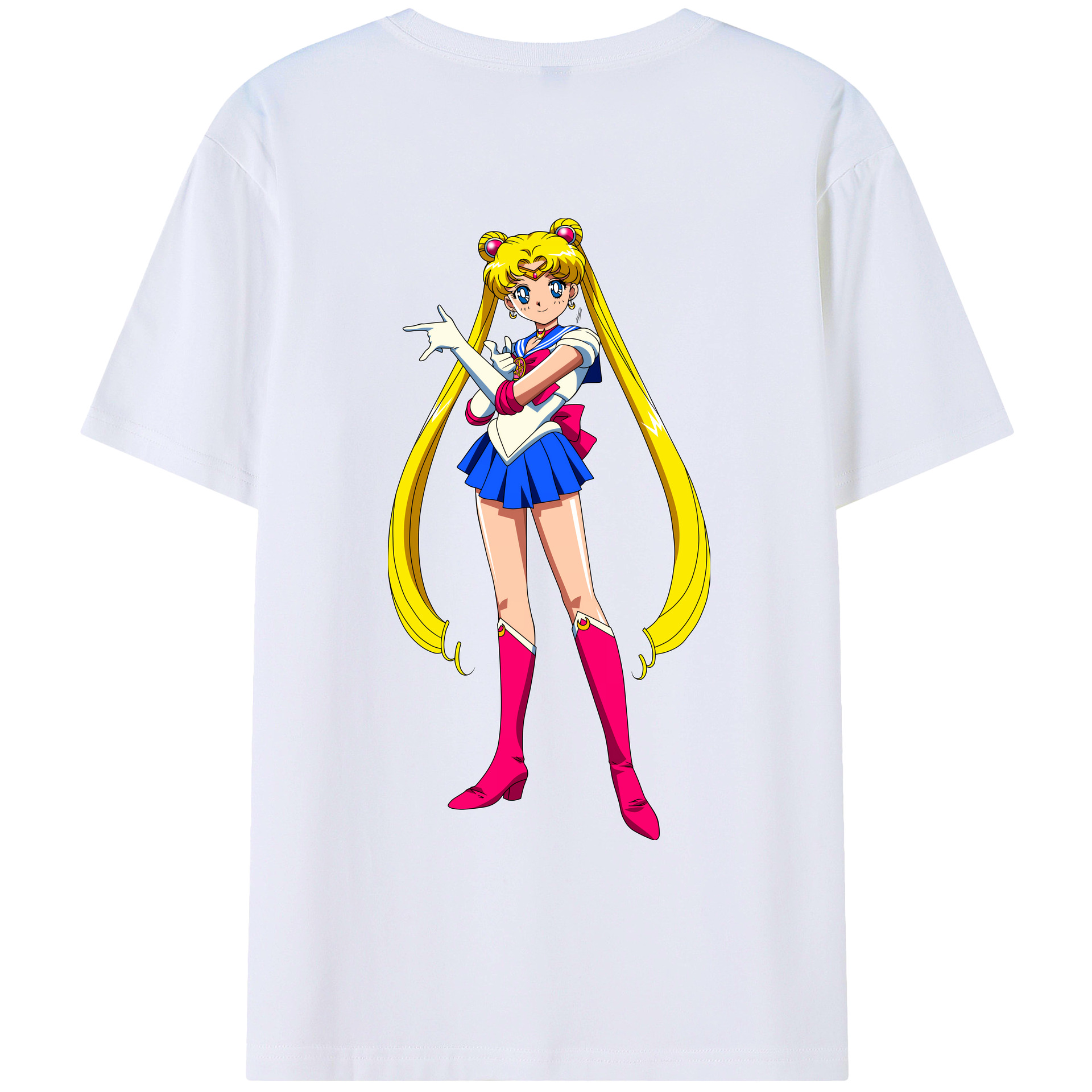 （画像用） 美少女戦士セーラームーン 月野 うさぎ つきの うさぎ Sailor Moon Tsukino Usagi レディース半袖Tシャツ(バックプリント)