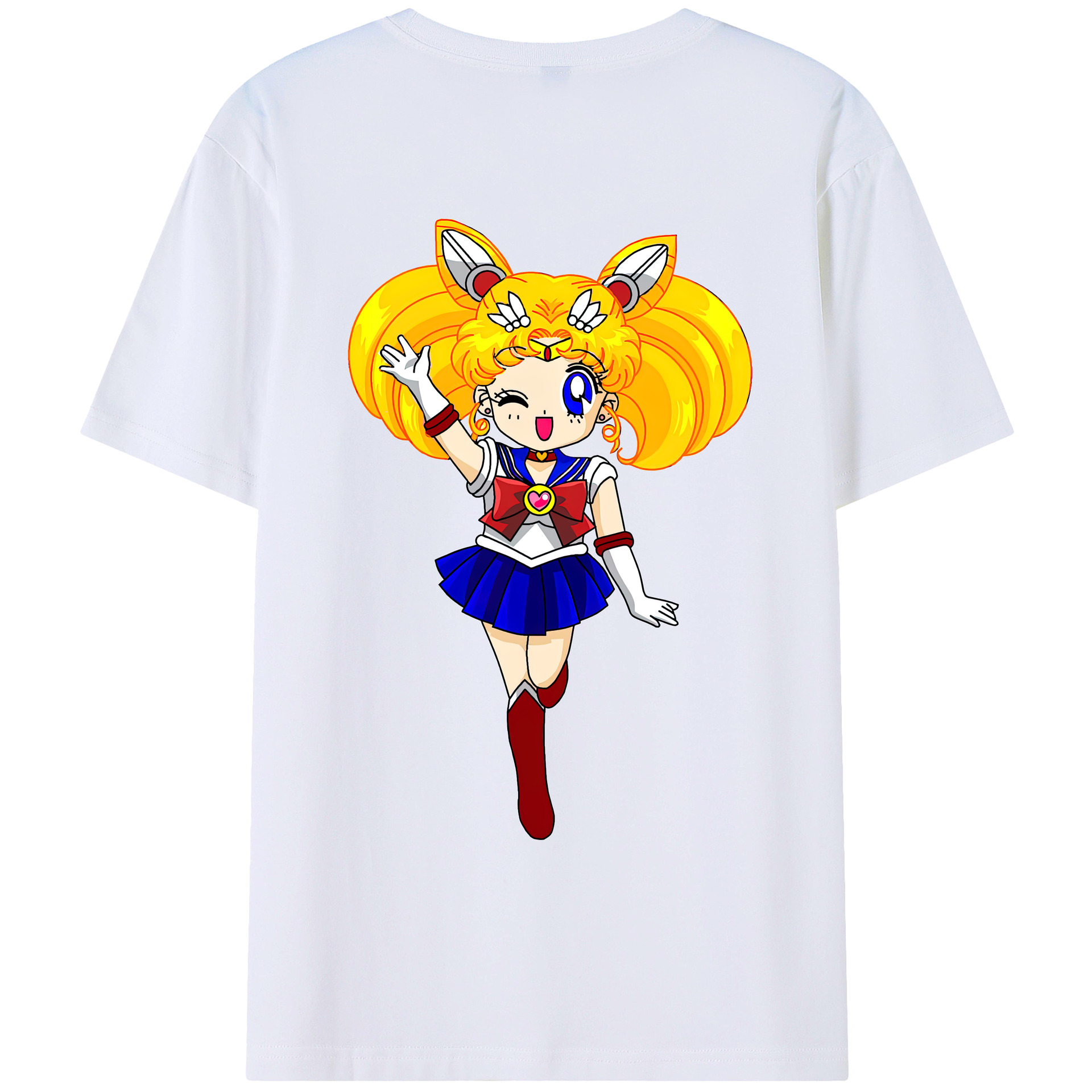 （画像用） 美少女戦士セーラームーン 月野 うさぎ つきの うさぎ Sailor Moon Tsukino Usagi レディース半袖Tシャツ(バックプリント)