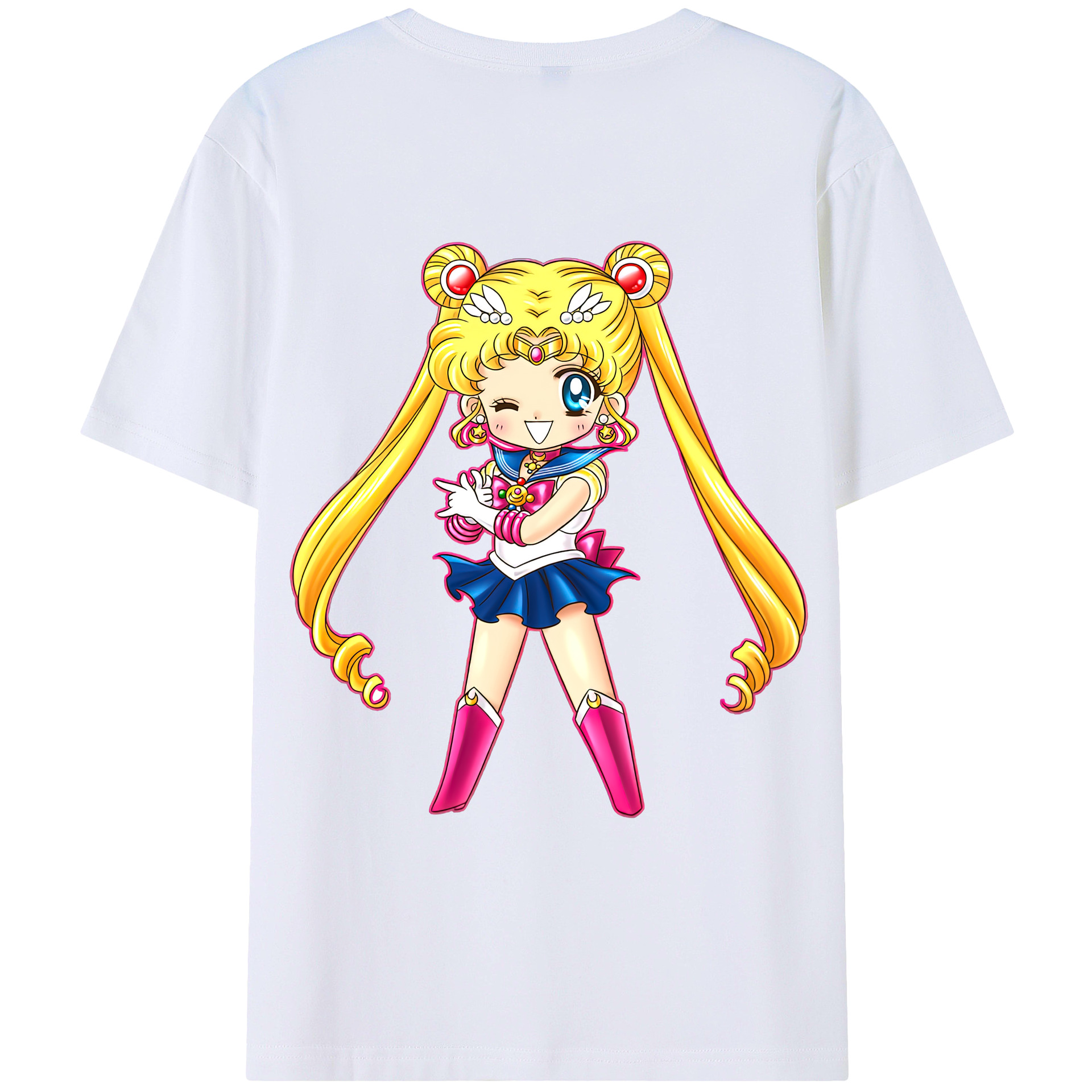 （画像用） 美少女戦士セーラームーン 月野 うさぎ つきの うさぎ Sailor Moon Tsukino Usagi レディース半袖Tシャツ(バックプリント)