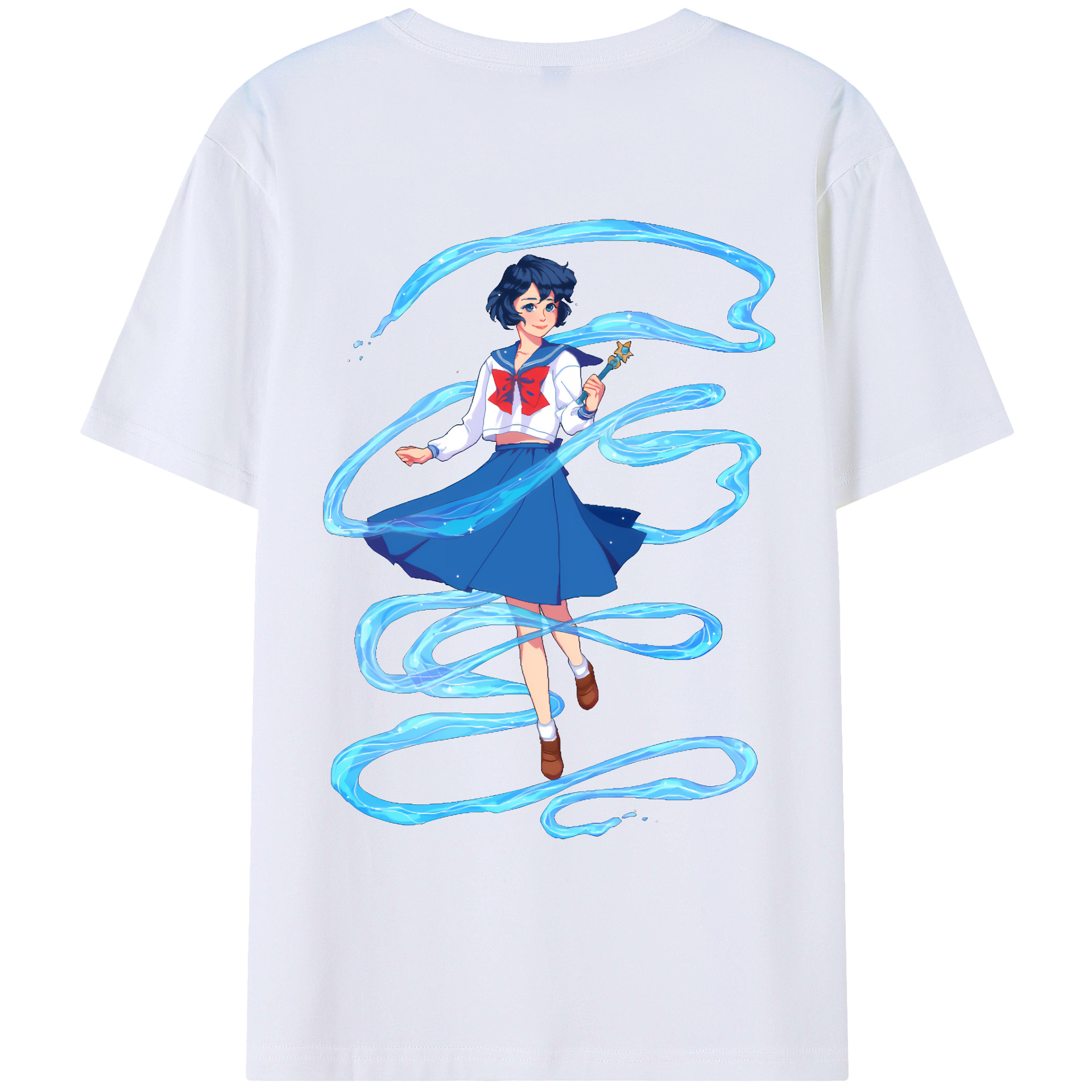 （画像用） 美少女戦士セーラームーン 水野 亜美 みずの あみ Sailor Moon Mizuno Ami レディース半袖Tシャツ(バックプリント)