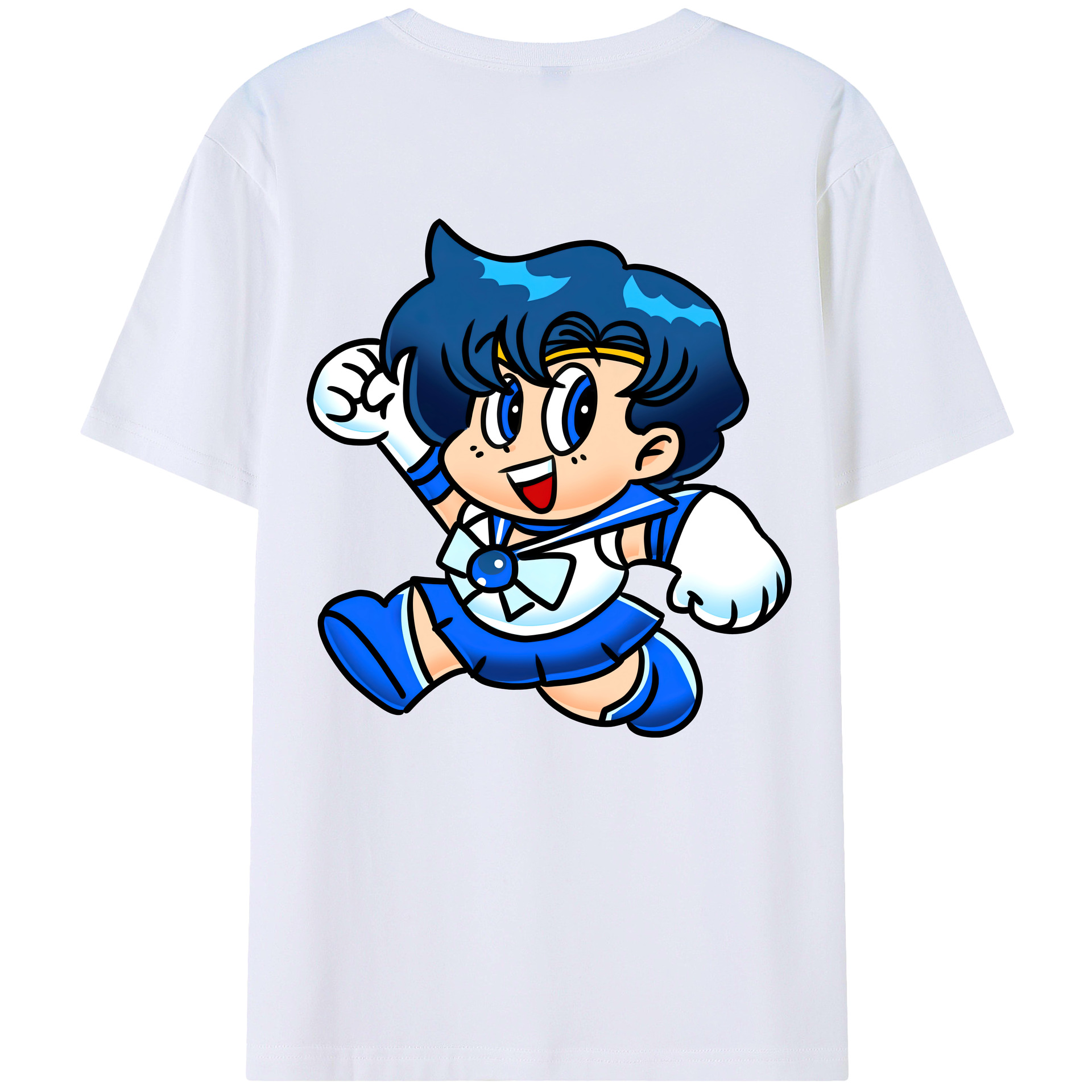 （画像用） 美少女戦士セーラームーン 水野 亜美 みずの あみ Sailor Moon Mizuno Ami レディース半袖Tシャツ(バックプリント)