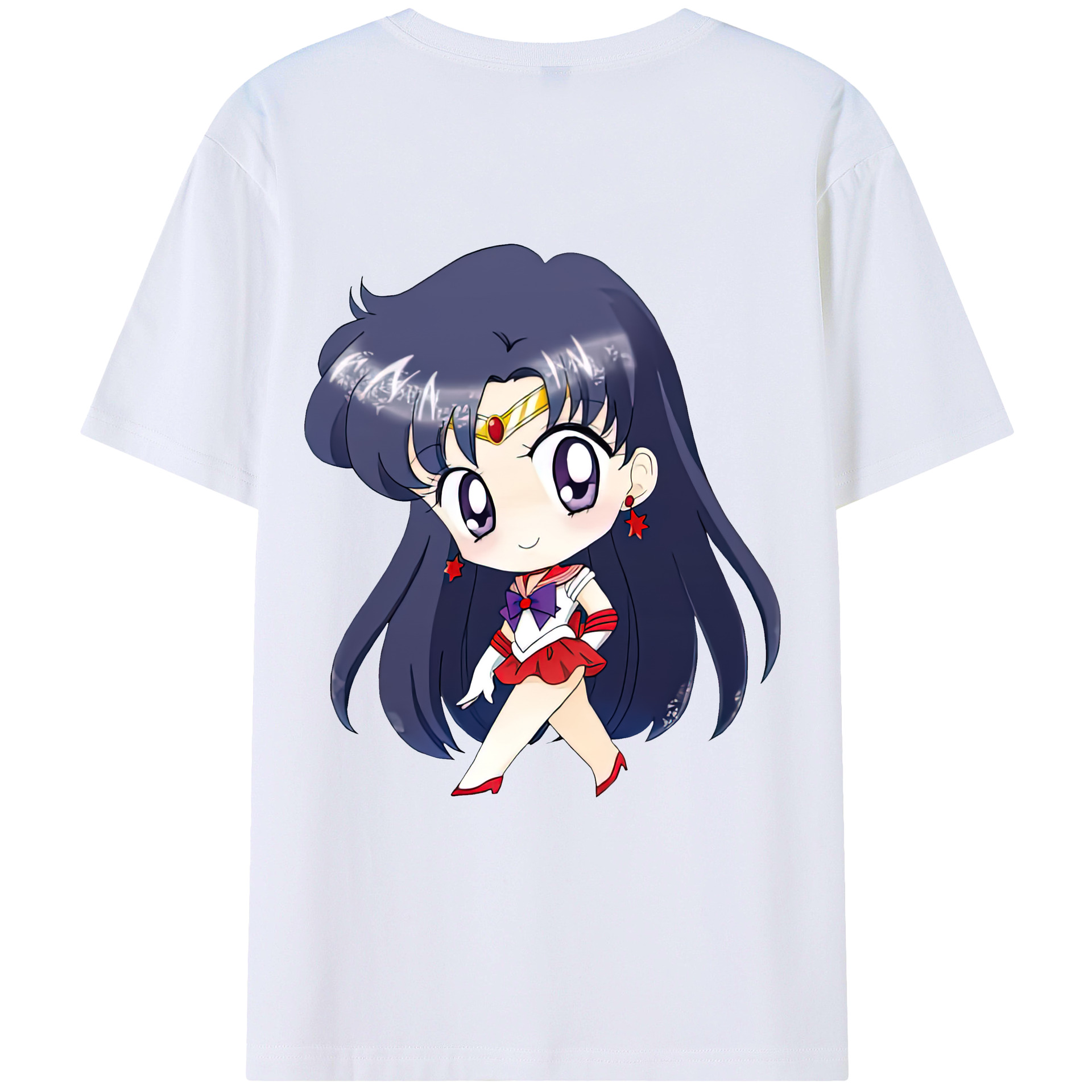 （画像用） 美少女戦士セーラームーン 火野レイ ひの レイ Sailor Moon Hino Rei （セーラーマーズ,Sailor Mars） レディース半袖Tシャツ(バックプリント)