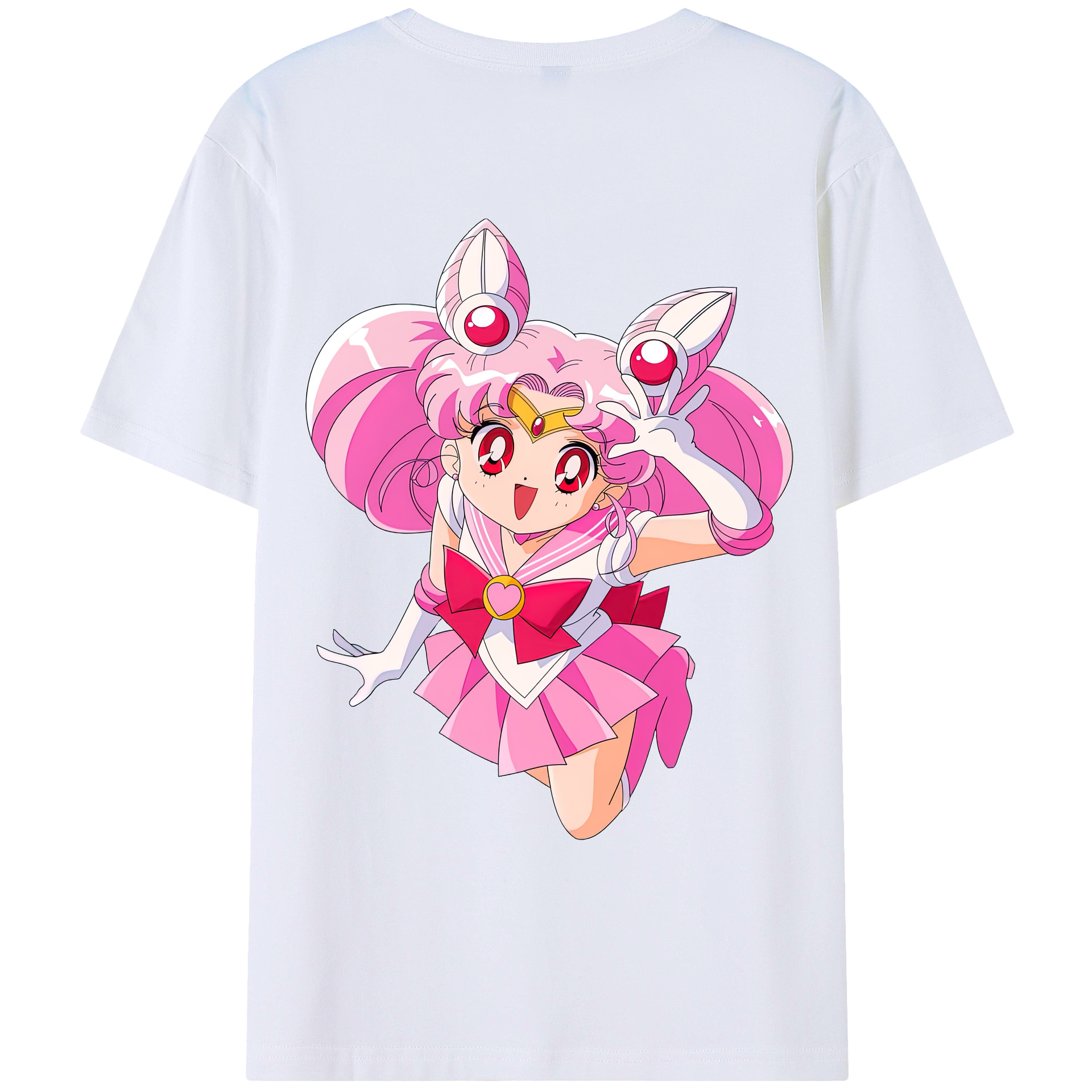 （画像用） 美少女戦士セーラームーン ちびうさ Sailor Moon Chibiusa Tsukino Usagi Small Lady Serenity レディース半袖Tシャツ(バックプリント)