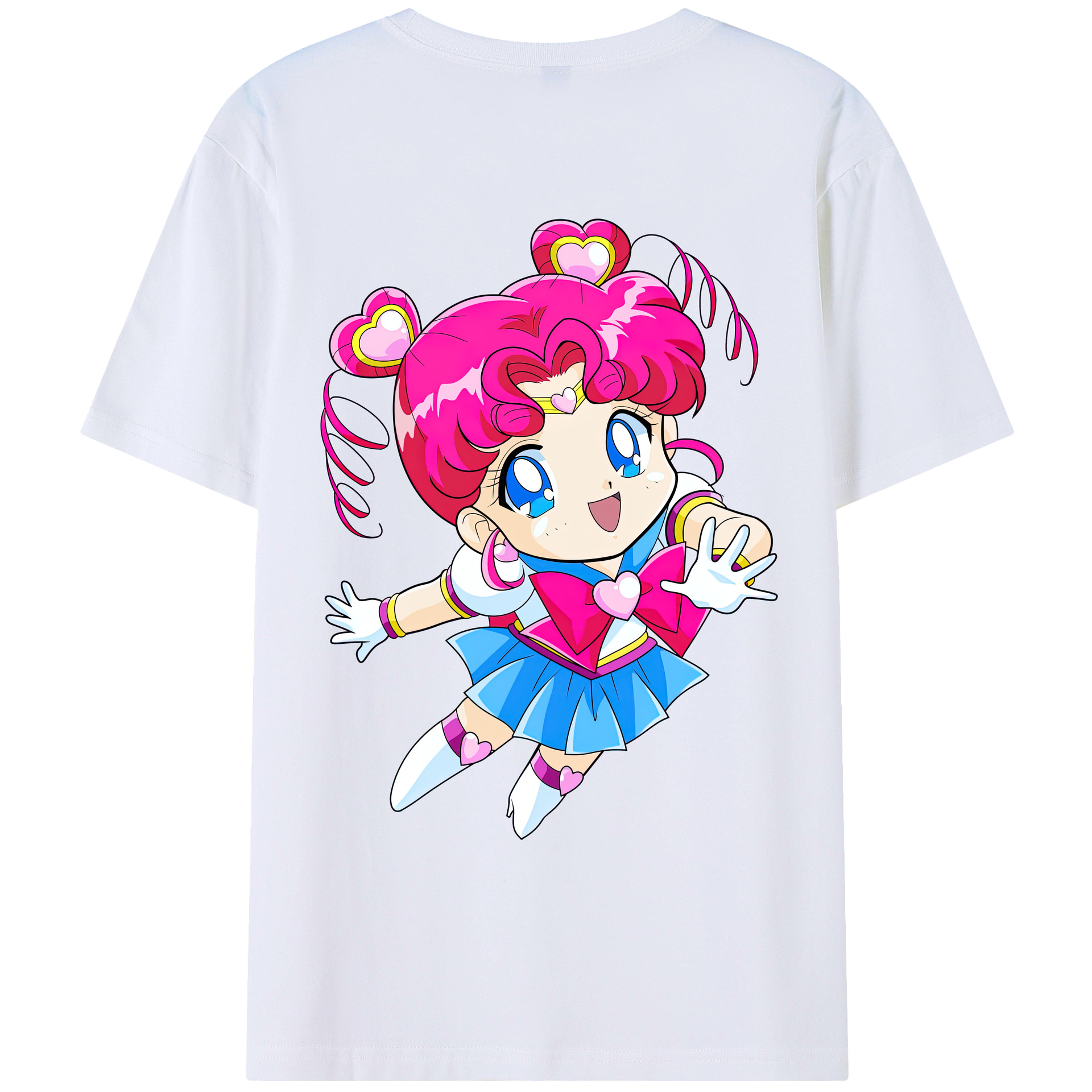 （画像用） 美少女戦士セーラームーン ちびうさ Sailor Moon Chibiusa Tsukino Usagi Small Lady Serenity レディース半袖Tシャツ(バックプリント)