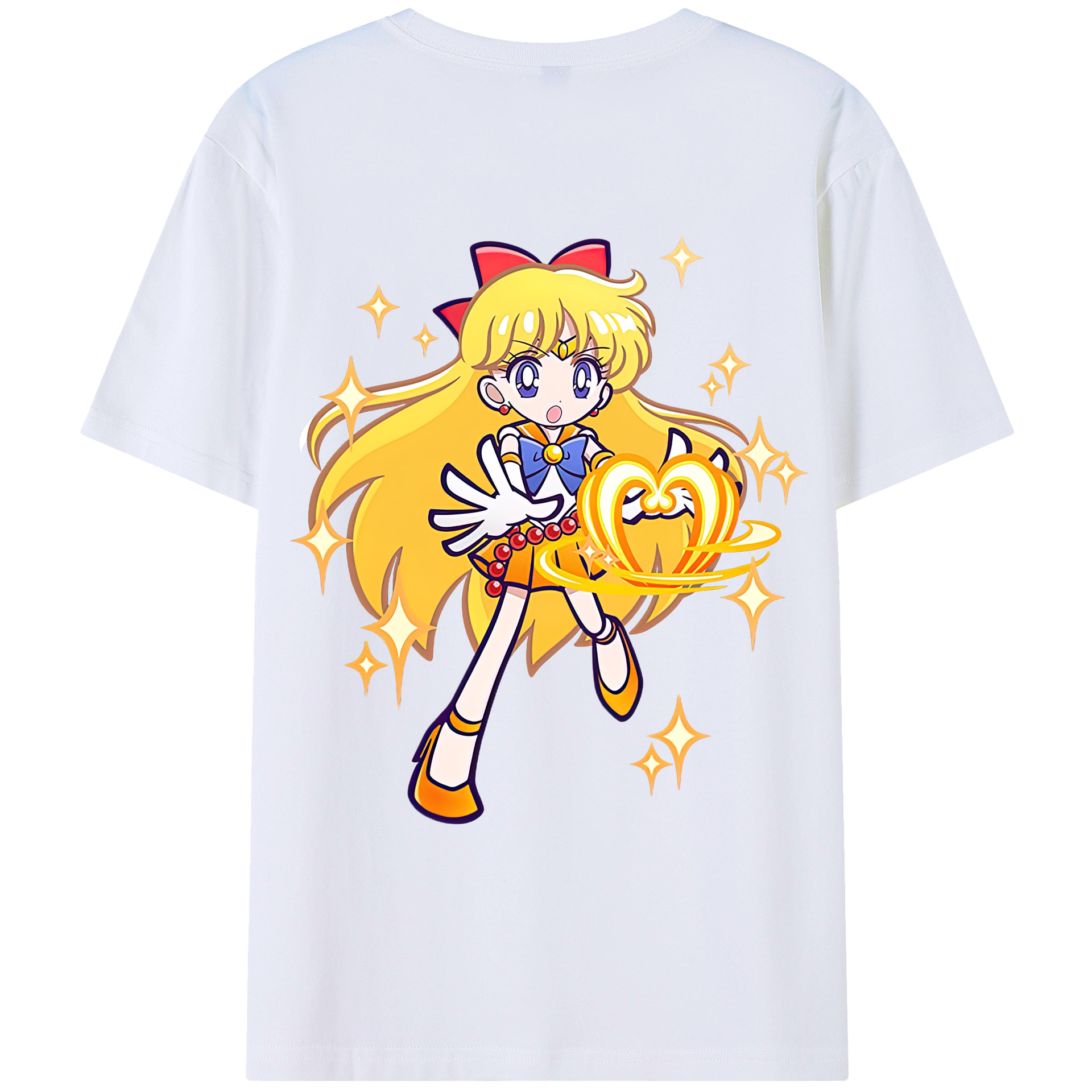 （画像用） 美少女戦士セーラームーン 愛野 美奈子 あいの みなこ Sailor Moon Aino Minako レディース半袖Tシャツ(バックプリント)