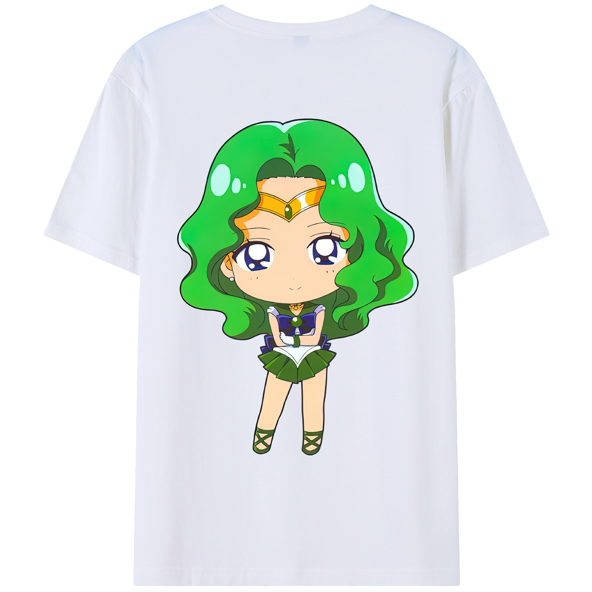 （画像用） 美少女戦士セーラームーン 海王 みちる（かいおう みちる） Sailor Moon Kaiou Michiru レディース半袖Tシャツ(バックプリント)