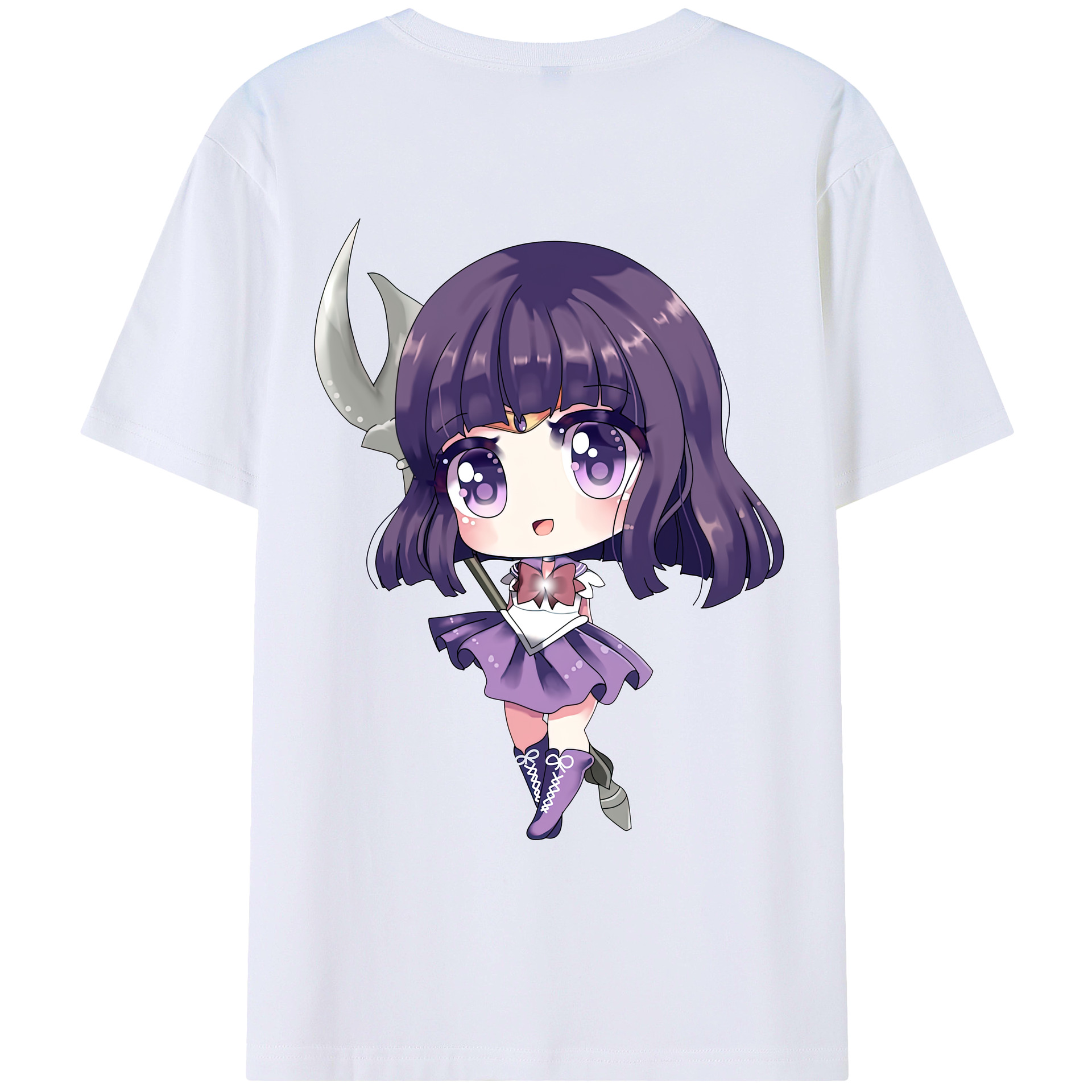 （画像用） 美少女戦士セーラームーン 土萠ほたる Sailor Moon Tomoe Hotaru （セーラーサターン；Sailor Saturn） レディース半袖Tシャツ(バックプリント)