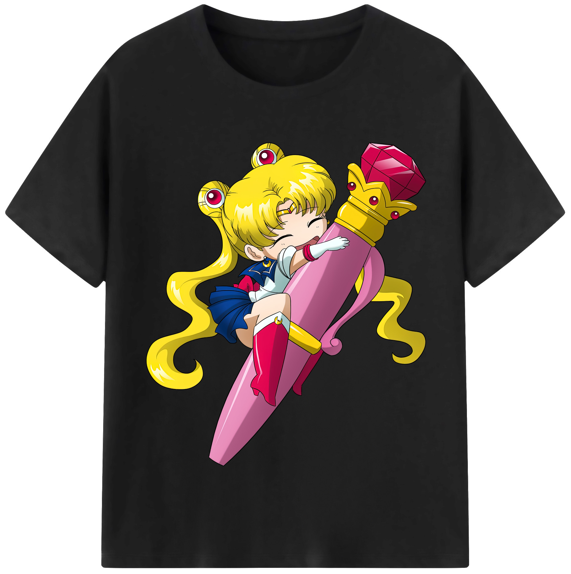 （画像用） 美少女戦士セーラームーン 月野 うさぎ つきの うさぎ Sailor Moon Tsukino Usagi レディースカジュアルプリントTシャツ（綿100％）