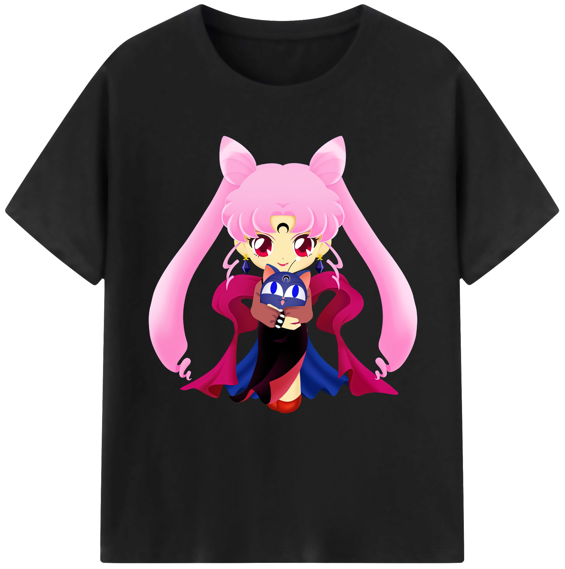 （画像用） 美少女戦士セーラームーン ちびうさ Sailor Moon Chibiusa Tsukino Usagi Small Lady Serenity レディースカジュアルプリントTシャツ（綿100％）