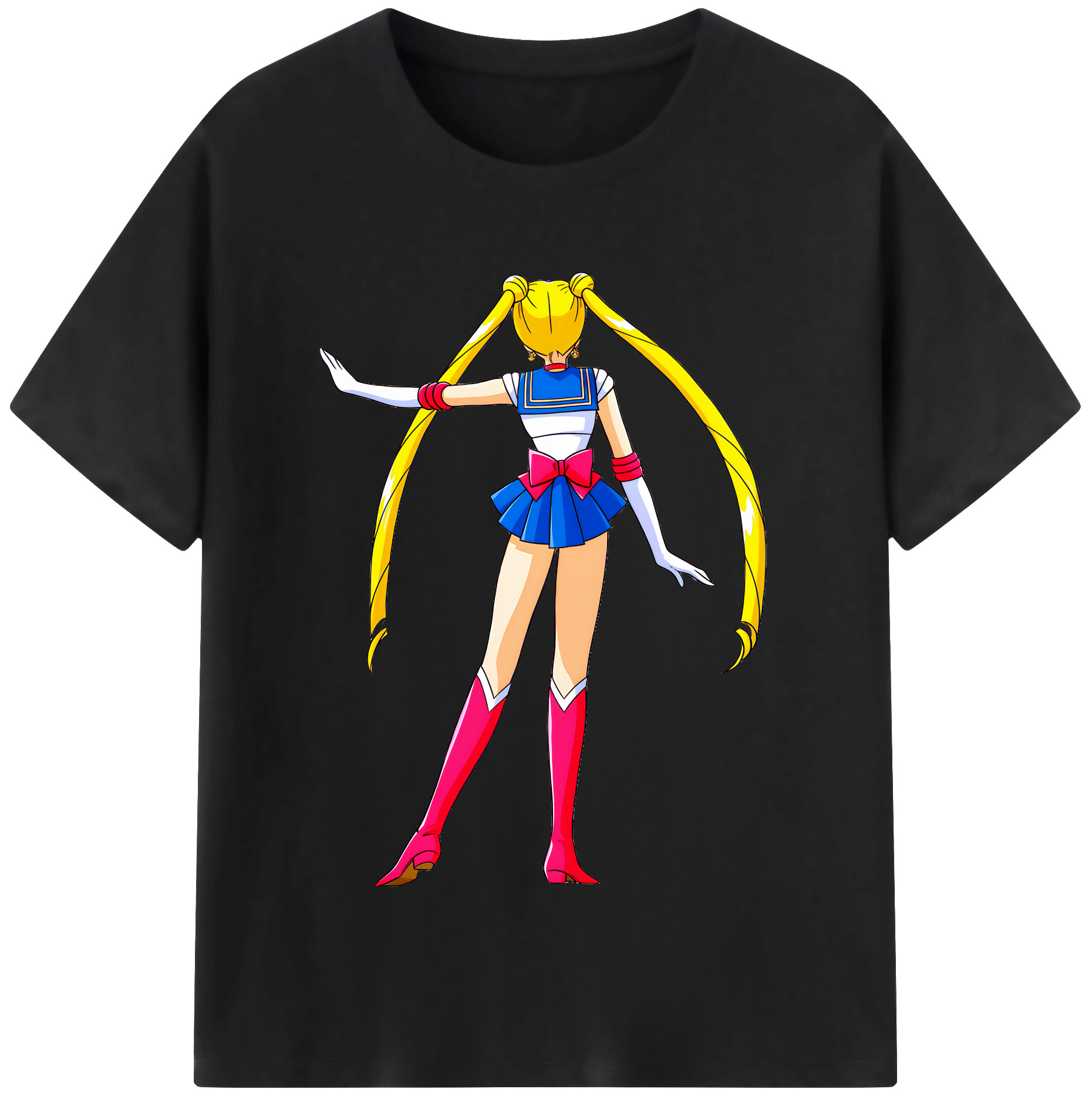 （画像用） 美少女戦士セーラームーン 月野 うさぎ つきの うさぎ Sailor Moon Tsukino Usagi レディースカジュアルプリントTシャツ（綿100％）