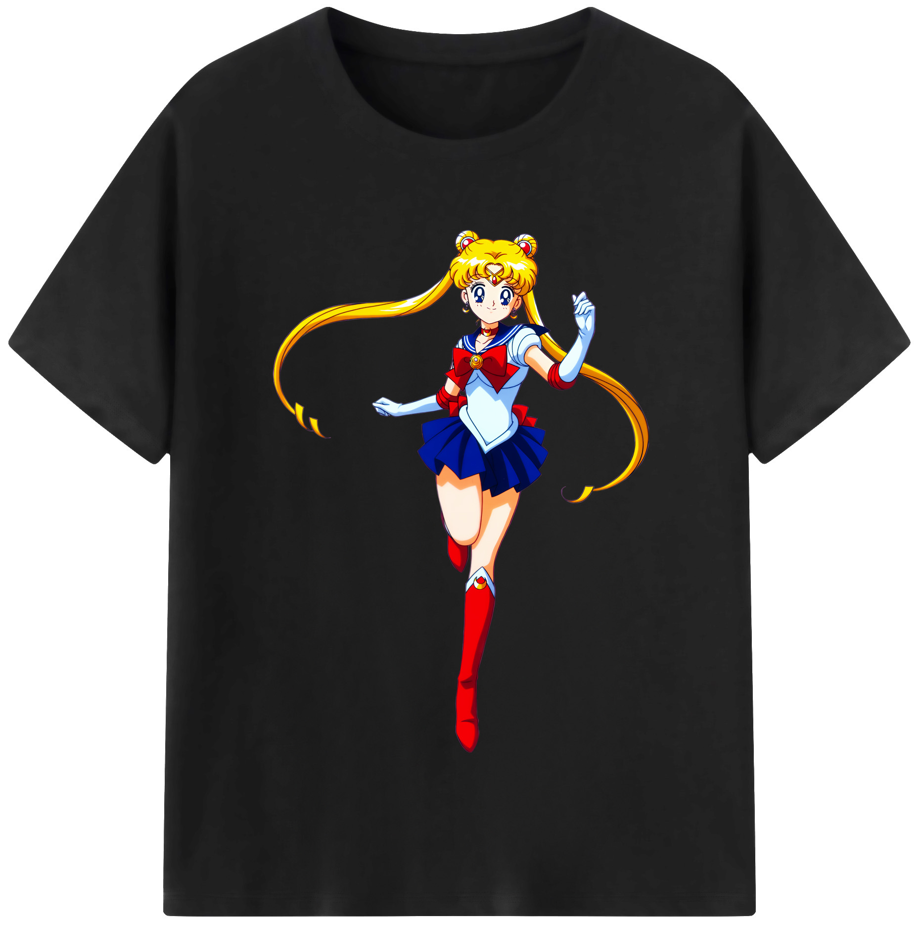 （画像用） 美少女戦士セーラームーン 月野 うさぎ つきの うさぎ Sailor Moon Tsukino Usagi レディースカジュアルプリントTシャツ（綿100％）