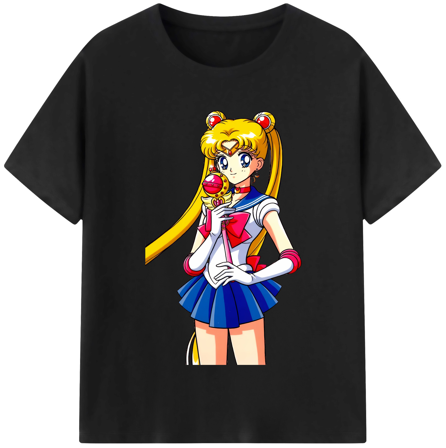 （画像用） 美少女戦士セーラームーン 月野 うさぎ つきの うさぎ Sailor Moon Tsukino Usagi レディースカジュアルプリントTシャツ（綿100％）