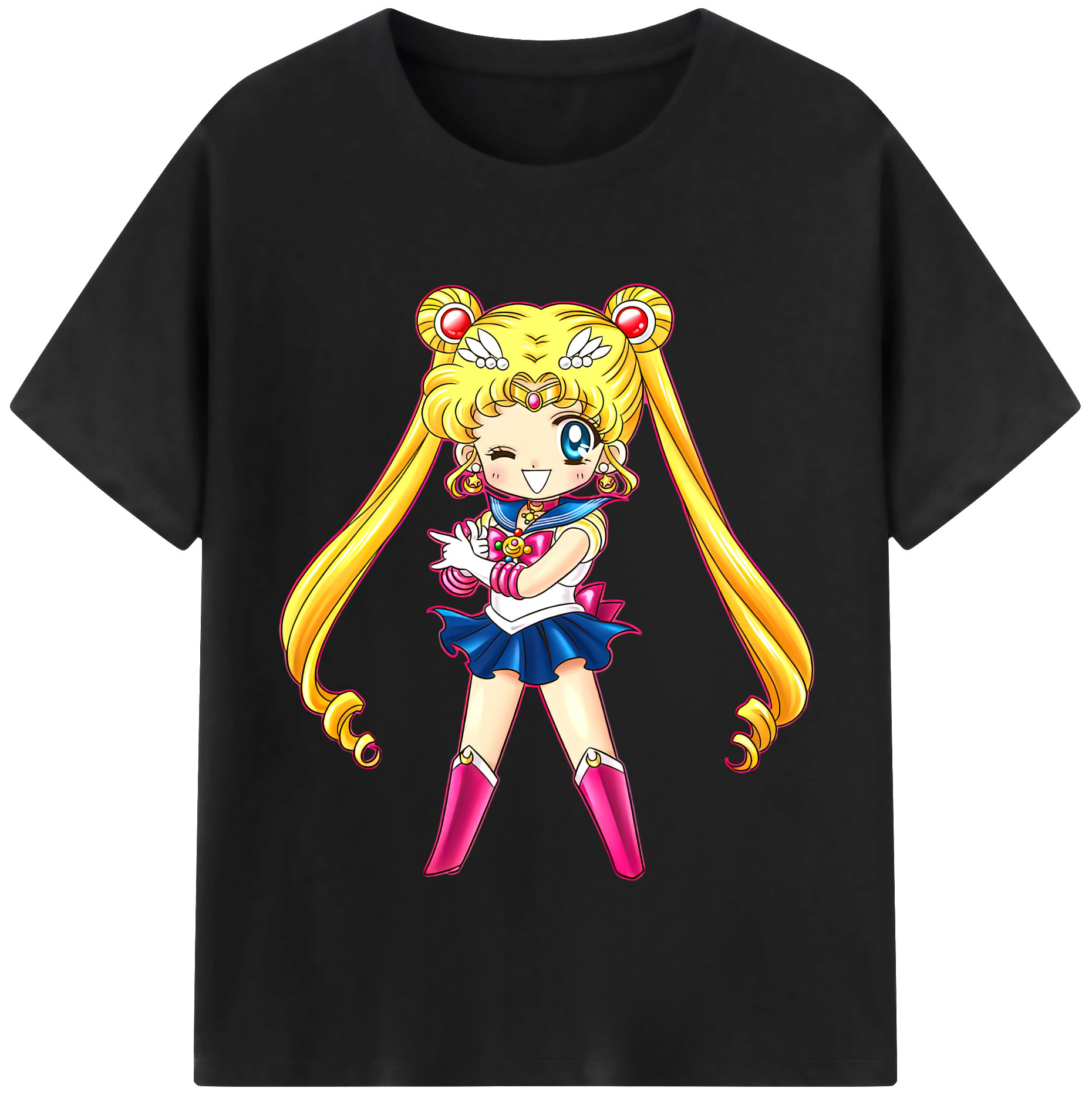 （画像用） 美少女戦士セーラームーン 月野 うさぎ つきの うさぎ Sailor Moon Tsukino Usagi レディースカジュアルプリントTシャツ（綿100％）