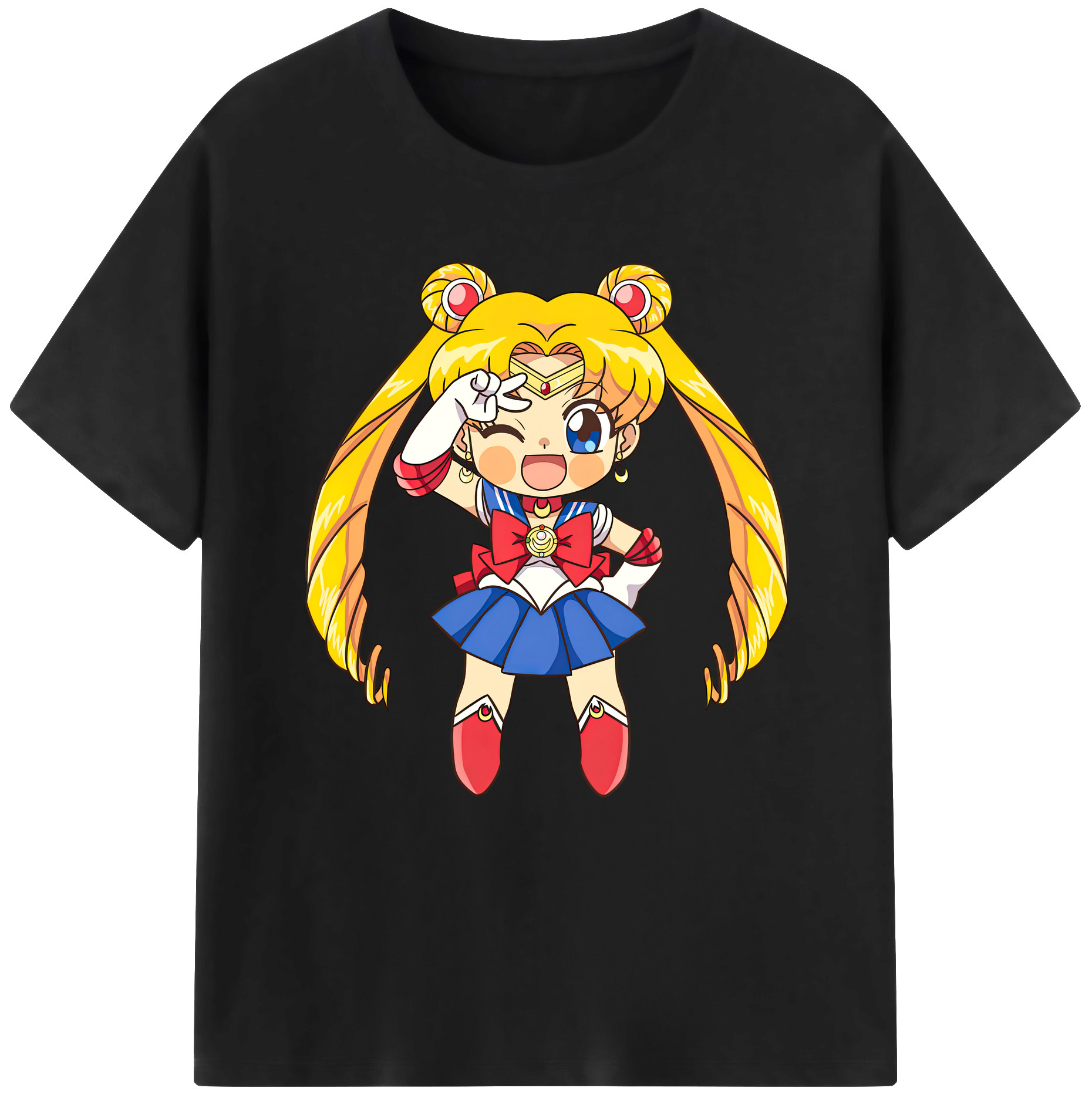 （画像用） 美少女戦士セーラームーン 月野 うさぎ つきの うさぎ Sailor Moon Tsukino Usagi レディースカジュアルプリントTシャツ（綿100％）