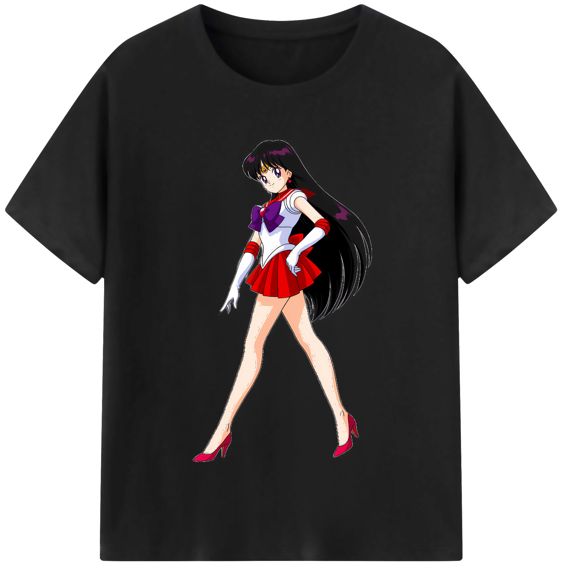 （画像用） 美少女戦士セーラームーン 火野レイ ひの レイ Sailor Moon Hino Rei （セーラーマーズ,Sailor Mars） レディースカジュアルプリントTシャツ（綿100％）
