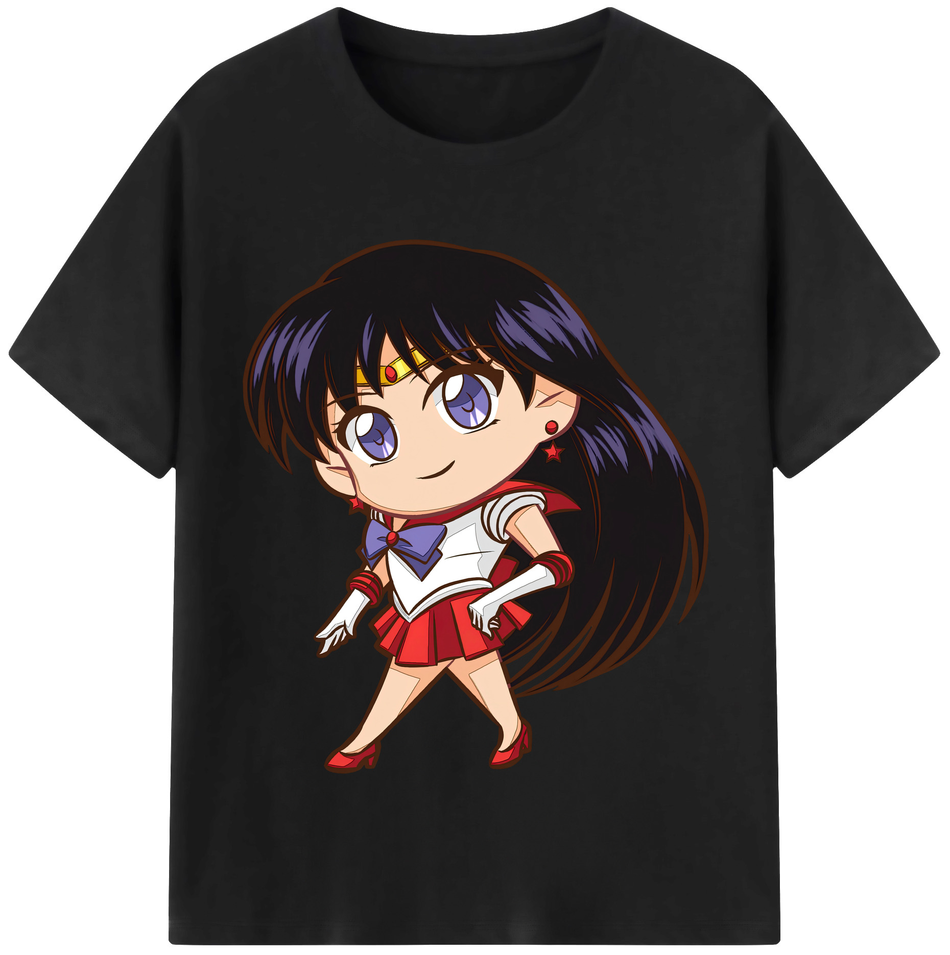 （画像用） 美少女戦士セーラームーン 火野レイ ひの レイ Sailor Moon Hino Rei （セーラーマーズ,Sailor Mars） レディースカジュアルプリントTシャツ（綿100％）