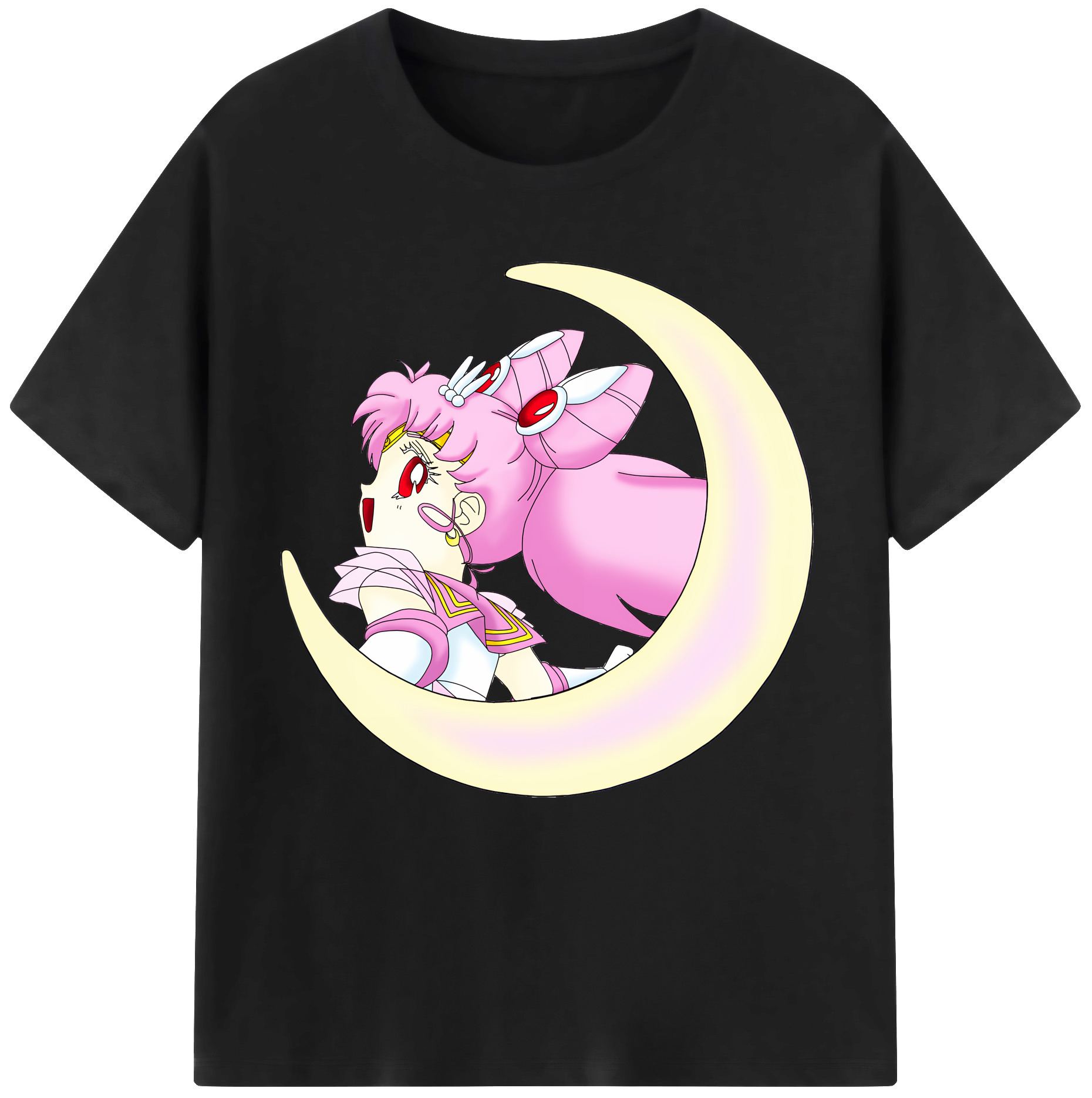 （画像用） 美少女戦士セーラームーン ちびうさ Sailor Moon Chibiusa Tsukino Usagi Small Lady Serenity レディースカジュアルプリントTシャツ（綿100％）