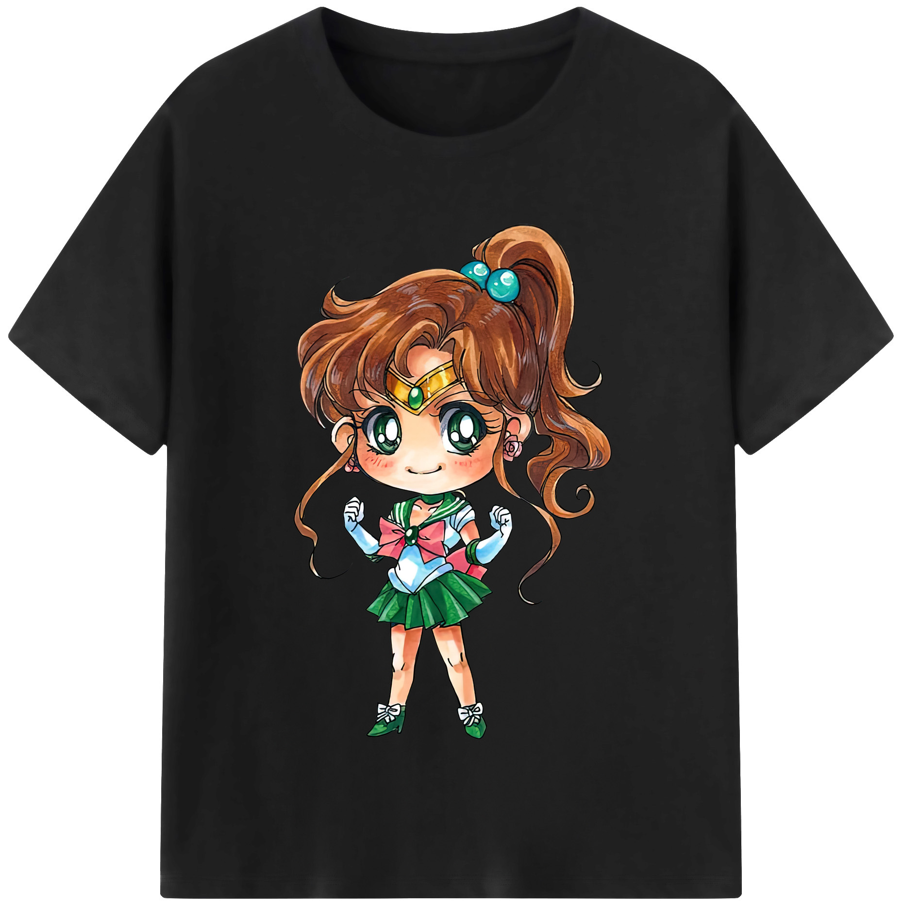 （画像用） 美少女戦士セーラームーン 木野 まこと きの まこと Sailor Moon Kino Makoto （セーラージュピター；Sailor Jupiter） レディースカジュアルプリントTシャツ（綿100％）