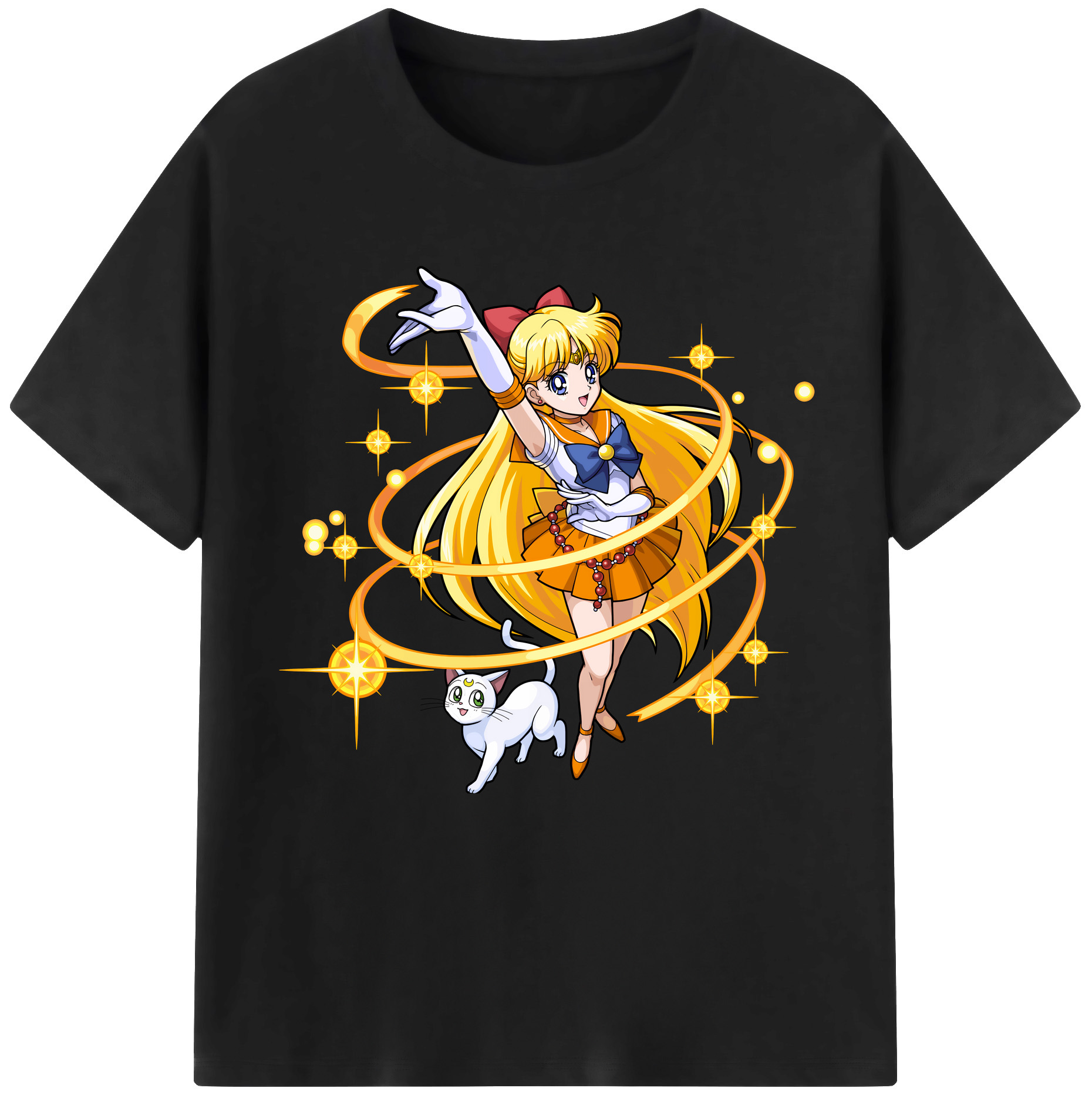 （画像用） 美少女戦士セーラームーン 愛野 美奈子 あいの みなこ Sailor Moon Aino Minako レディースカジュアルプリントTシャツ（綿100％）
