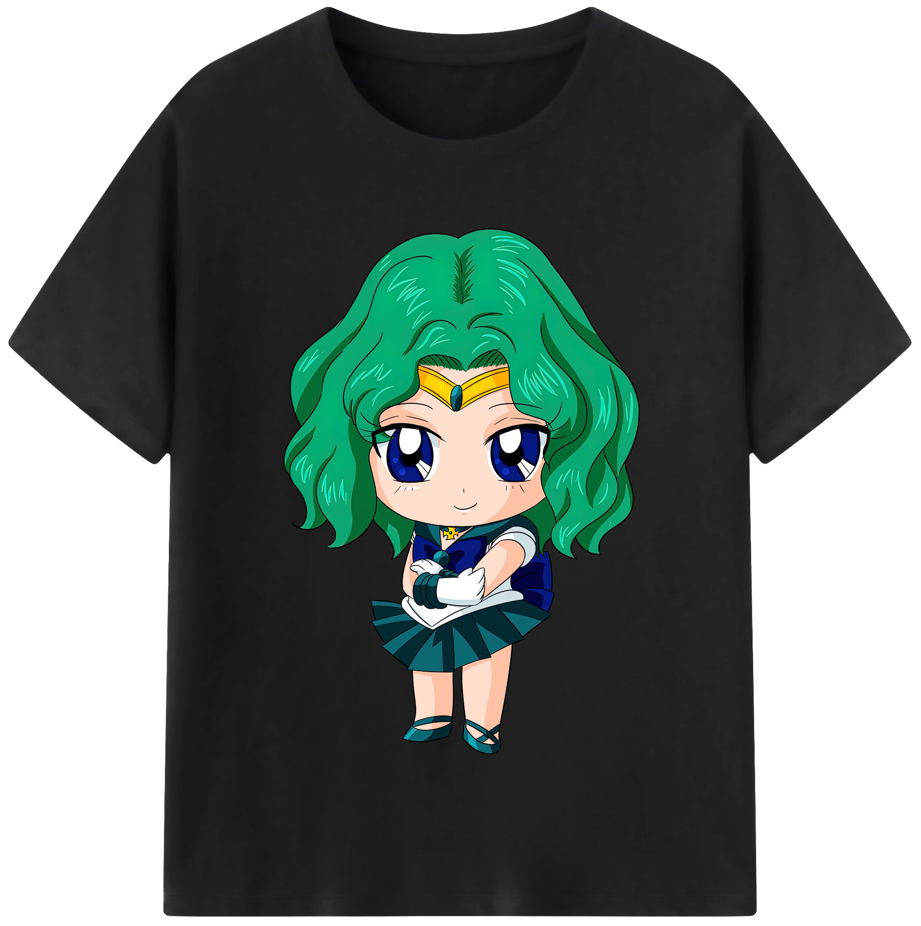 （画像用） 美少女戦士セーラームーン 海王 みちる（かいおう みちる） Sailor Moon Kaiou Michiru レディースカジュアルプリントTシャツ（綿100％）