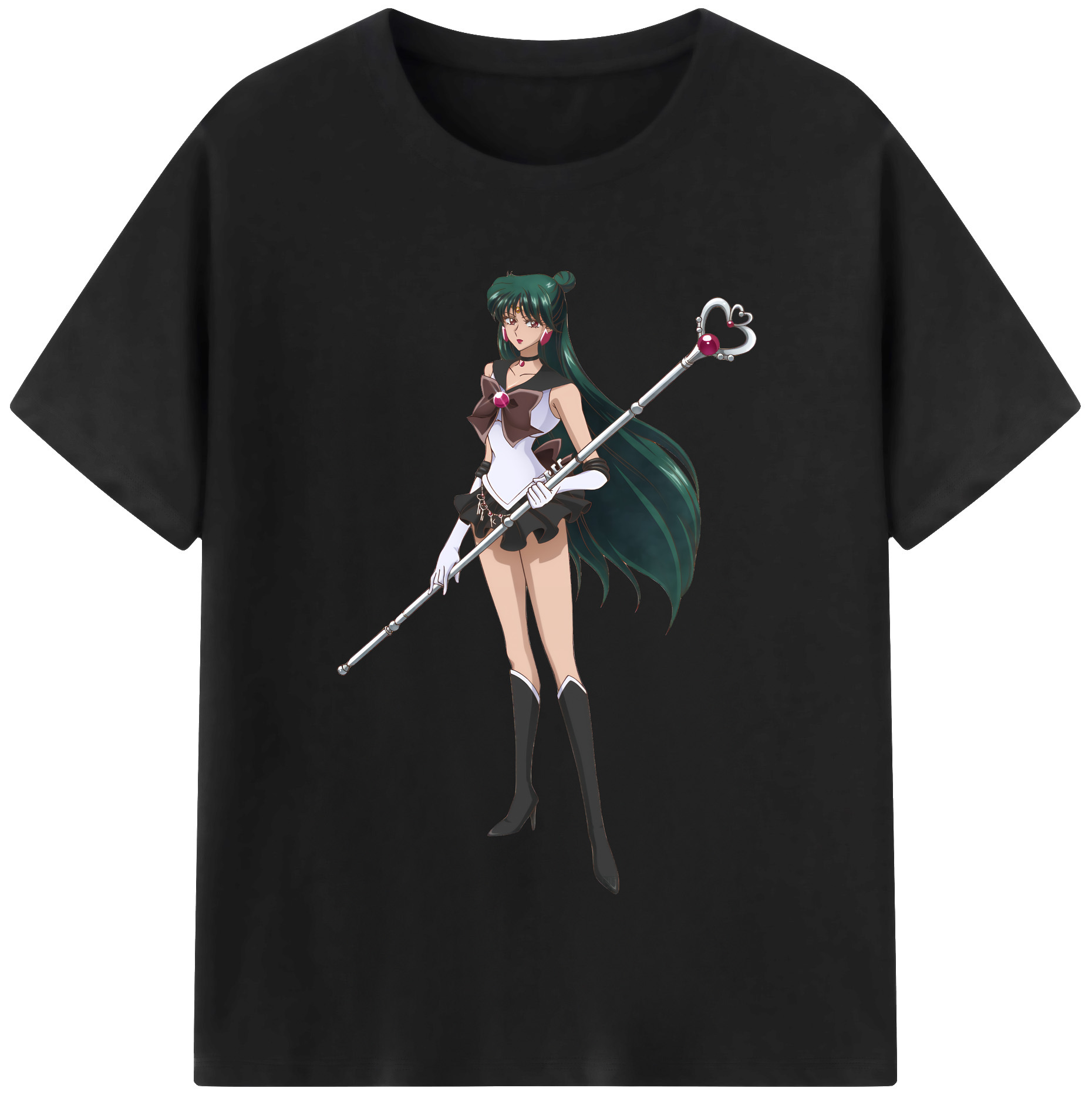 （画像用） 美少女戦士セーラームーン 冥王せつな Sailor Moon Meiou Setsuna レディースカジュアルプリントTシャツ（綿100％）