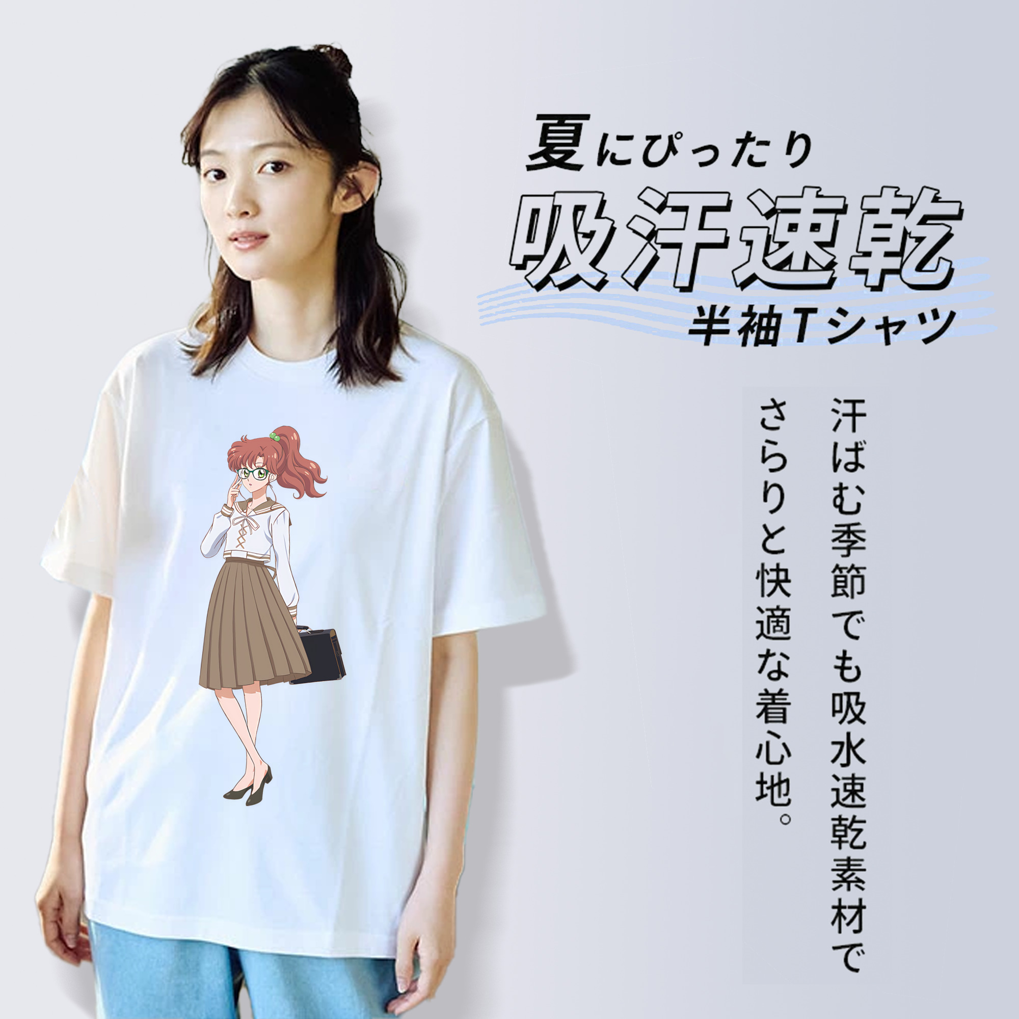 美少女戦士セーラームーン 木野 まこと きの まこと Sailor Moon Kino Makoto （セーラージュピター；Sailor Jupiter） レディースカジュアルプリントTシャツ（綿100％）