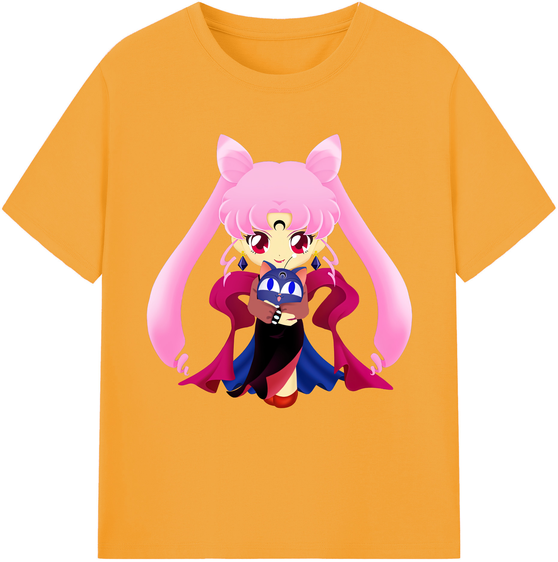 （画像用） 美少女戦士セーラームーン ちびうさ Sailor Moon Chibiusa Tsukino Usagi Small Lady Serenity レディースカジュアルプリントTシャツ（綿100％）