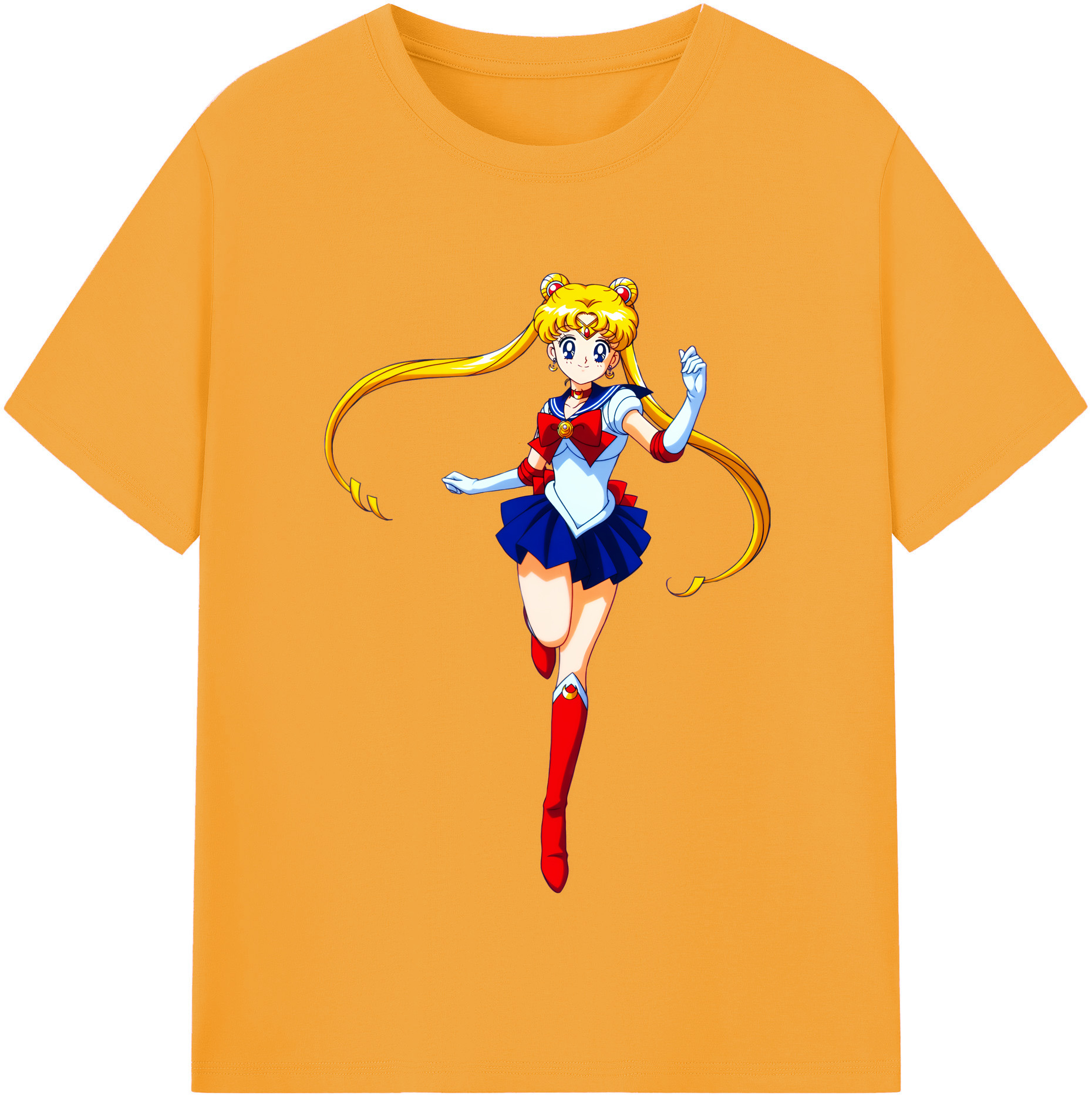 （画像用） 美少女戦士セーラームーン 月野 うさぎ つきの うさぎ Sailor Moon Tsukino Usagi レディースカジュアルプリントTシャツ（綿100％）