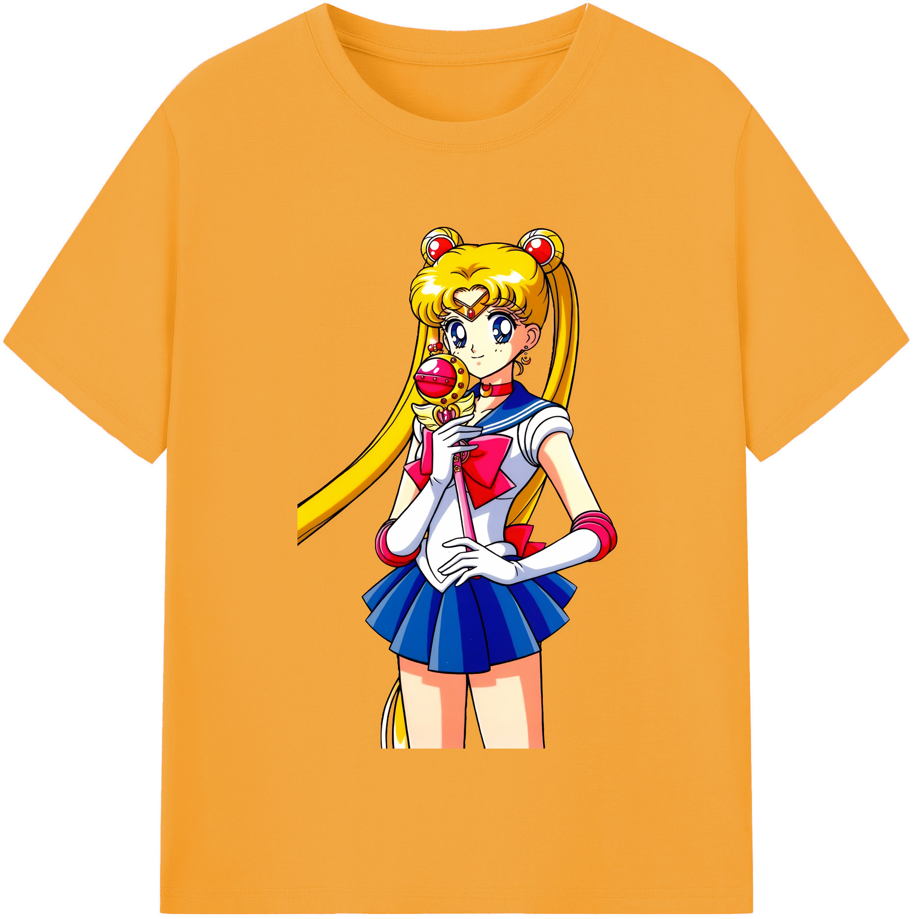 （画像用） 美少女戦士セーラームーン 月野 うさぎ つきの うさぎ Sailor Moon Tsukino Usagi レディースカジュアルプリントTシャツ（綿100％）