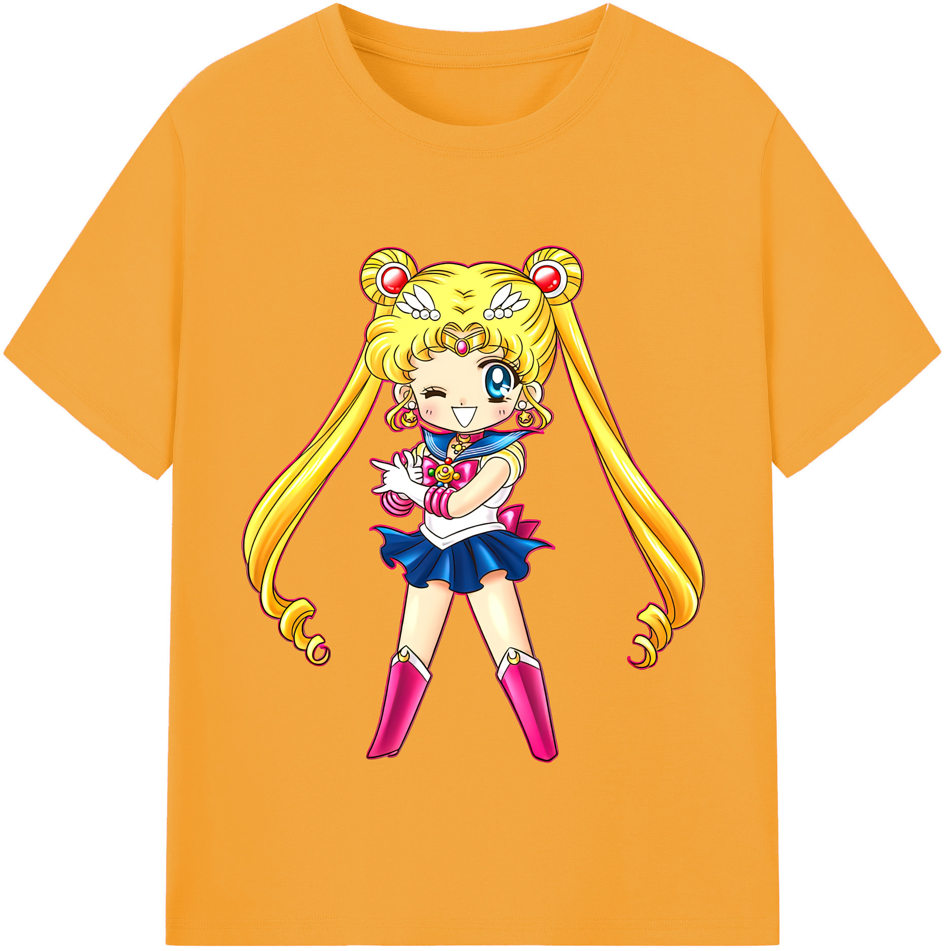 （画像用） 美少女戦士セーラームーン 月野 うさぎ つきの うさぎ Sailor Moon Tsukino Usagi レディースカジュアルプリントTシャツ（綿100％）