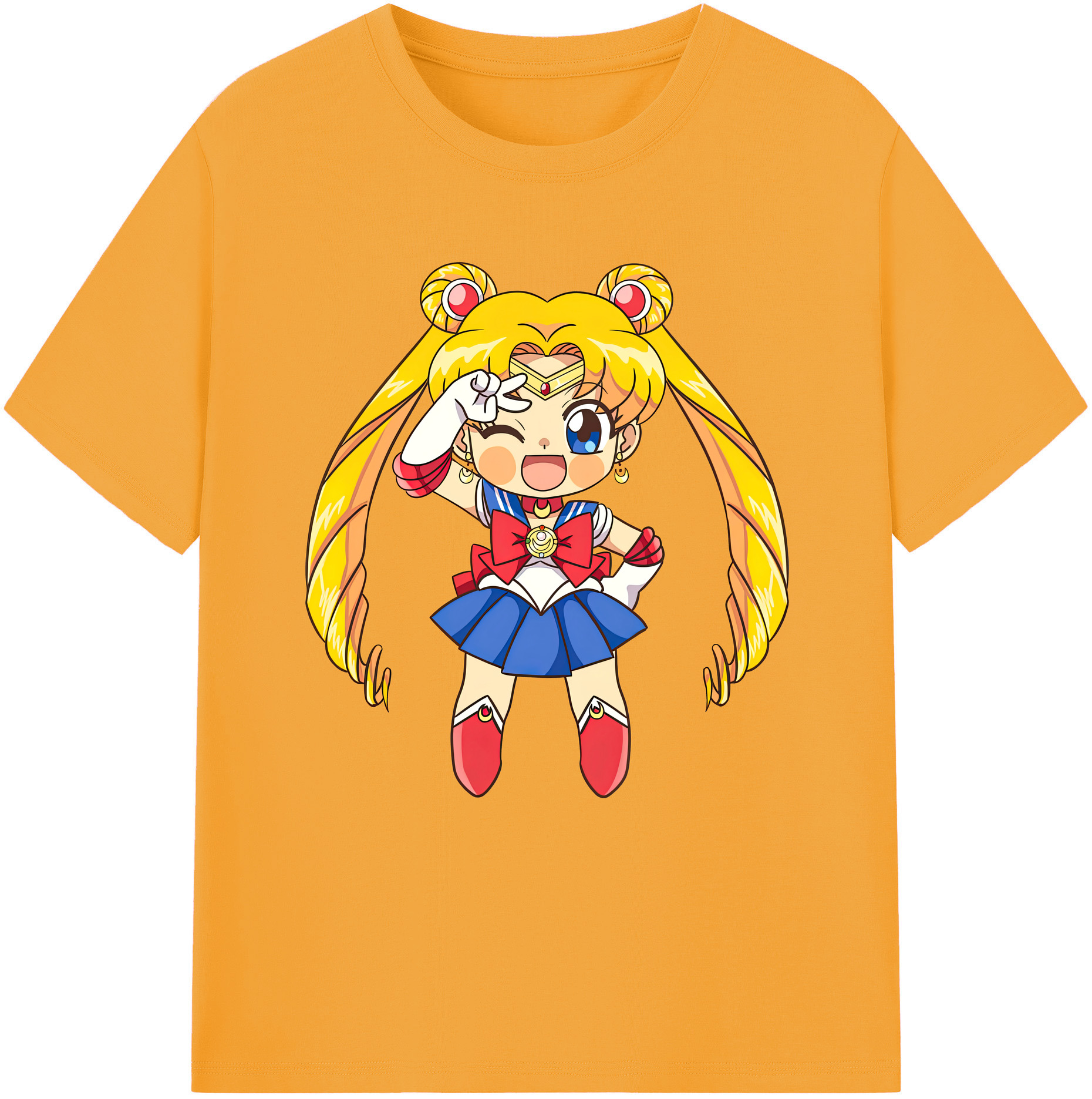 （画像用） 美少女戦士セーラームーン 月野 うさぎ つきの うさぎ Sailor Moon Tsukino Usagi レディースカジュアルプリントTシャツ（綿100％）