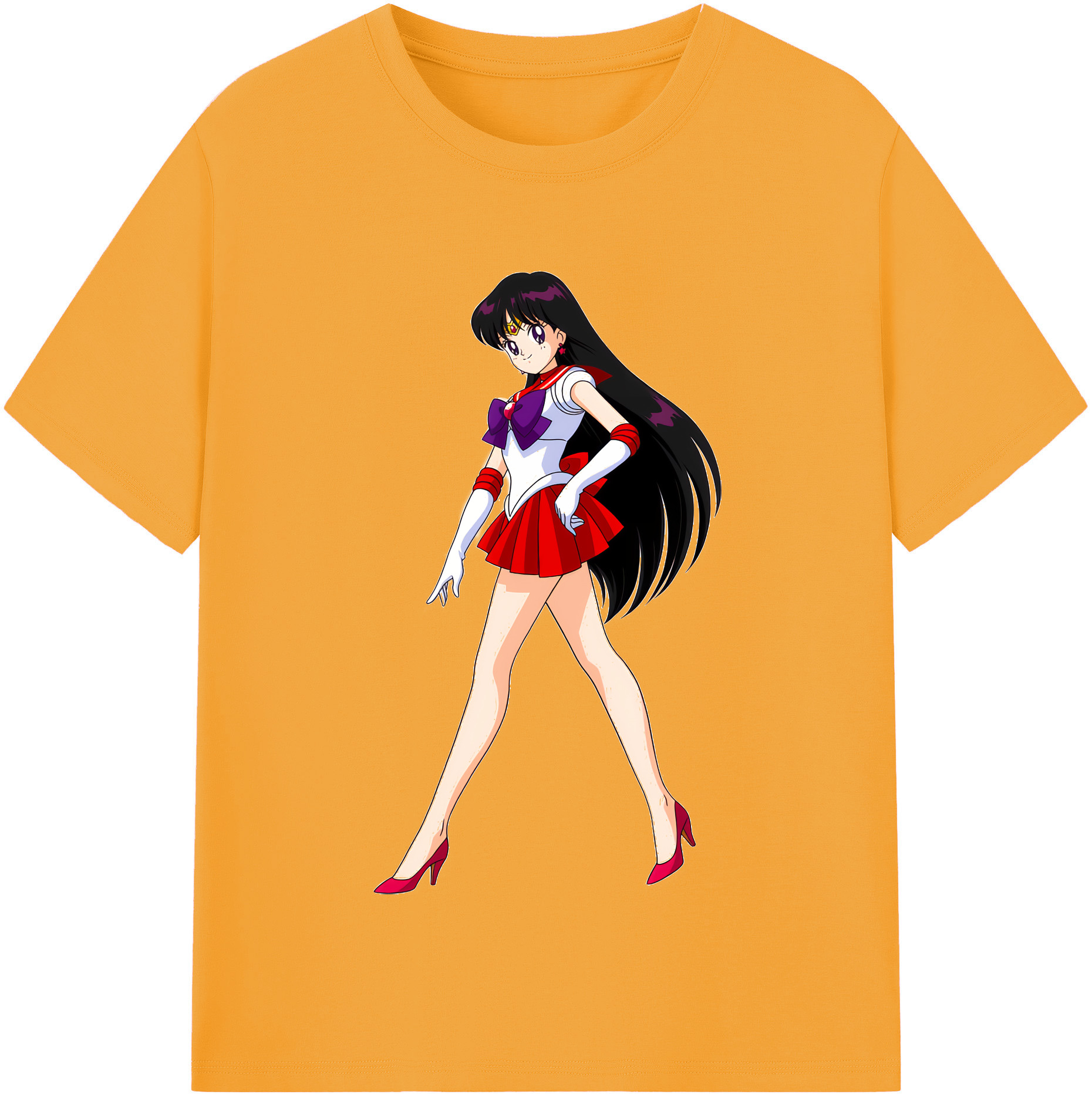 （画像用） 美少女戦士セーラームーン 火野レイ ひの レイ Sailor Moon Hino Rei （セーラーマーズ,Sailor Mars） レディースカジュアルプリントTシャツ（綿100％）