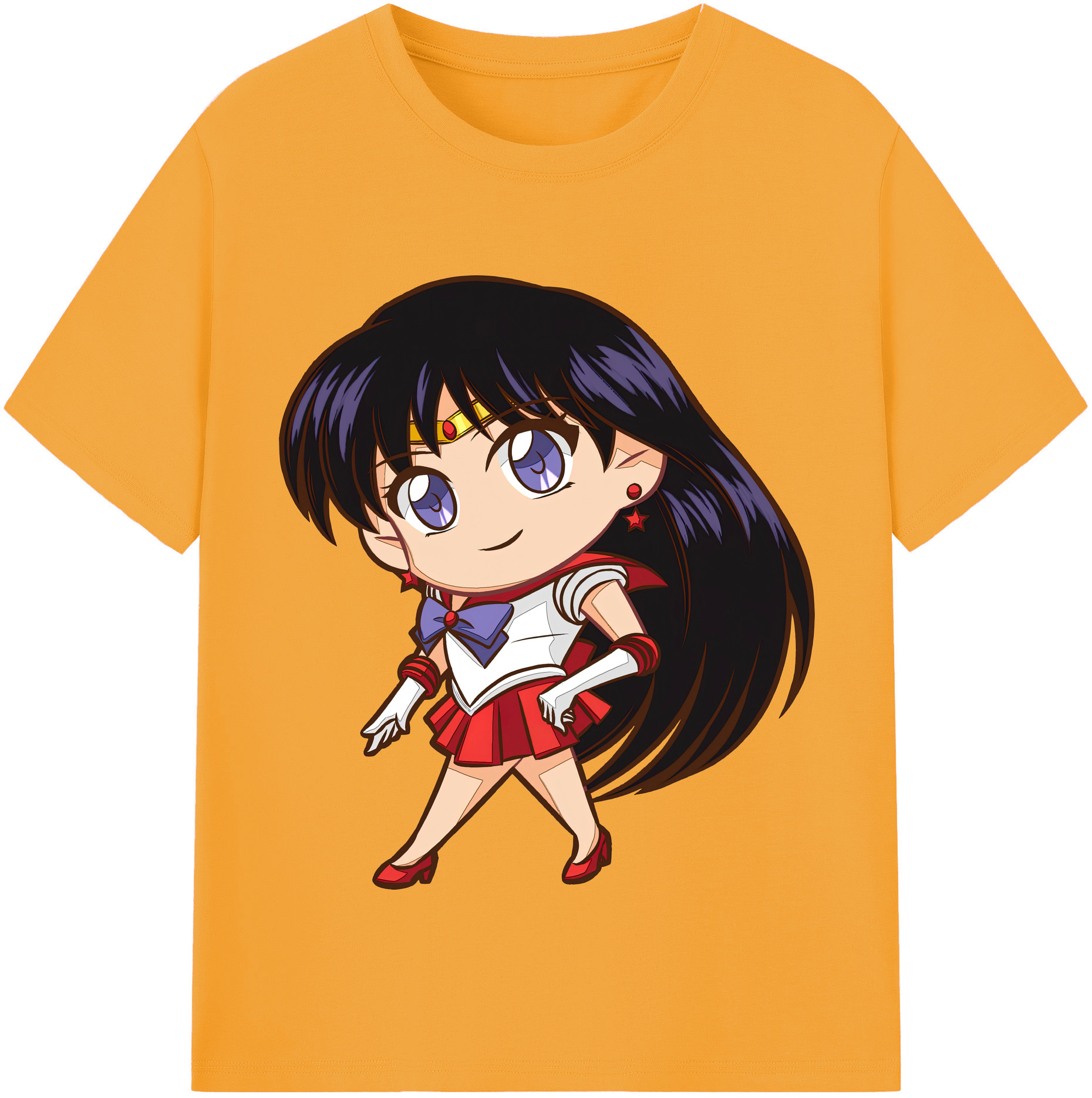 （画像用） 美少女戦士セーラームーン 火野レイ ひの レイ Sailor Moon Hino Rei （セーラーマーズ,Sailor Mars） レディースカジュアルプリントTシャツ（綿100％）