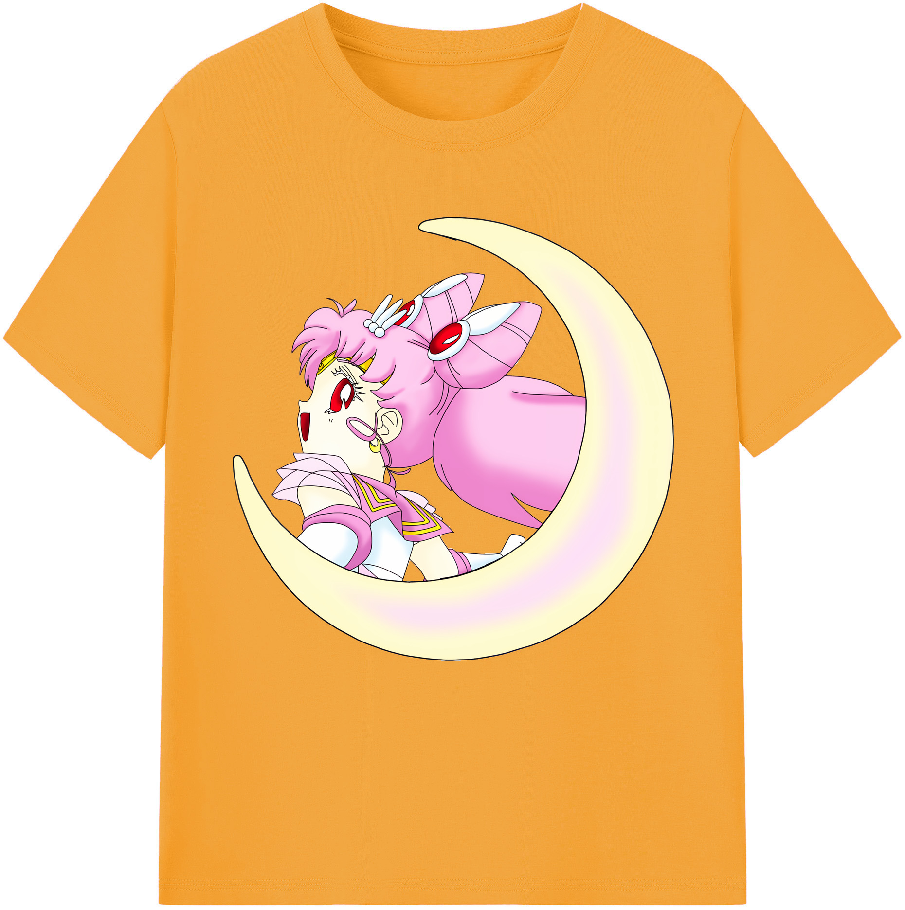 （画像用） 美少女戦士セーラームーン ちびうさ Sailor Moon Chibiusa Tsukino Usagi Small Lady Serenity レディースカジュアルプリントTシャツ（綿100％）