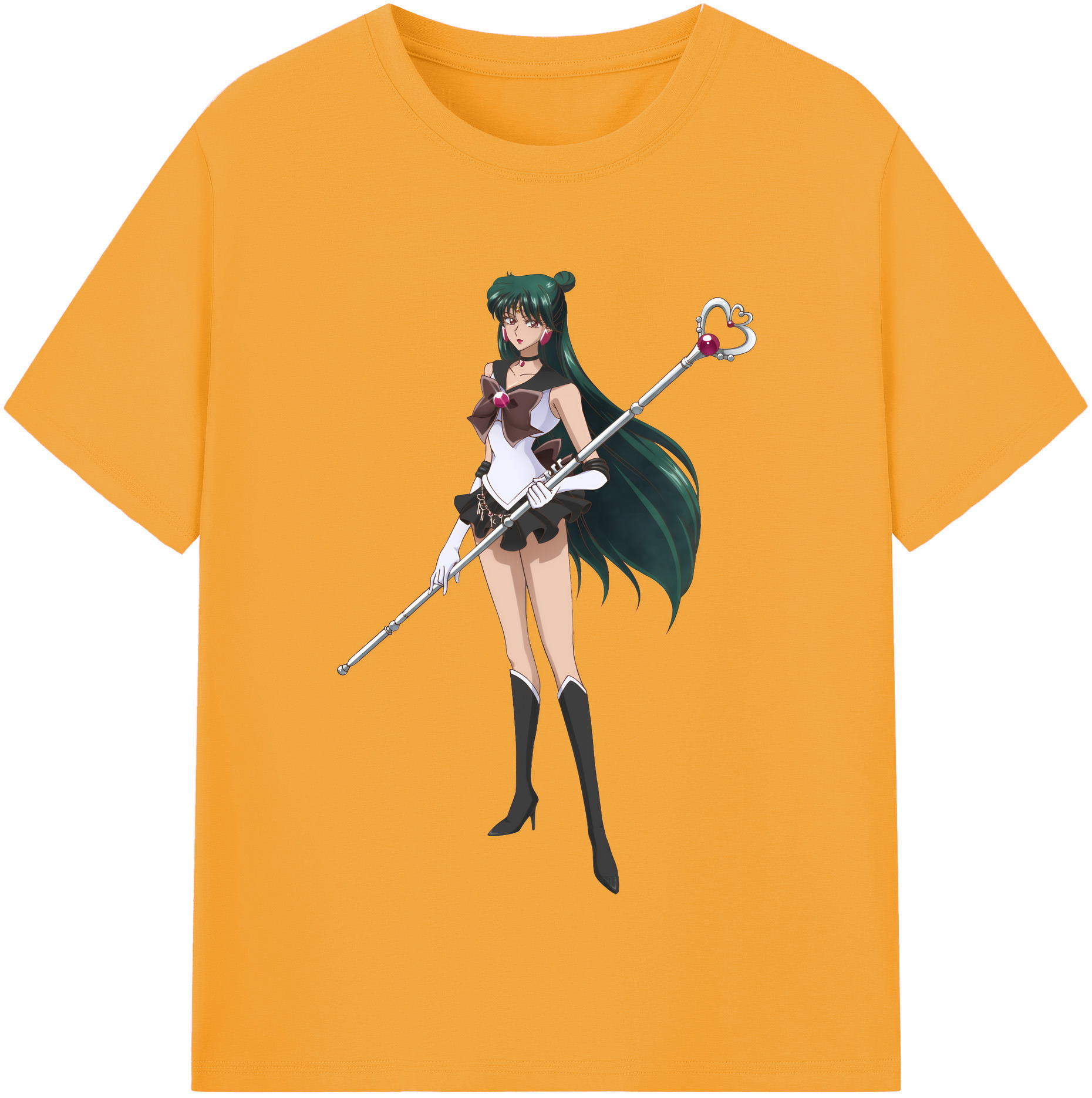 （画像用） 美少女戦士セーラームーン 冥王せつな Sailor Moon Meiou Setsuna レディースカジュアルプリントTシャツ（綿100％）