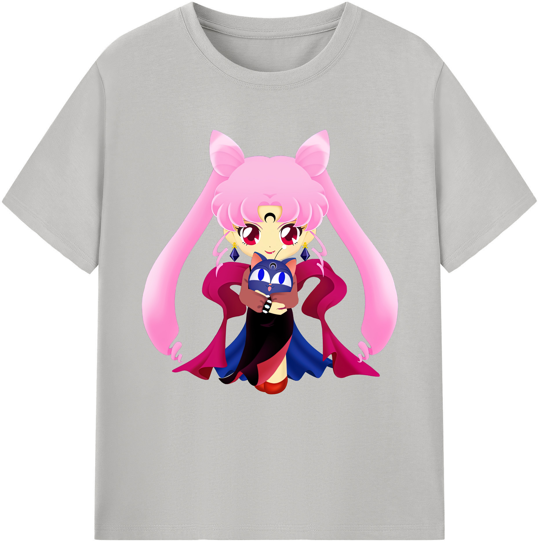 （画像用） 美少女戦士セーラームーン ちびうさ Sailor Moon Chibiusa Tsukino Usagi Small Lady Serenity レディースカジュアルプリントTシャツ（綿100％）