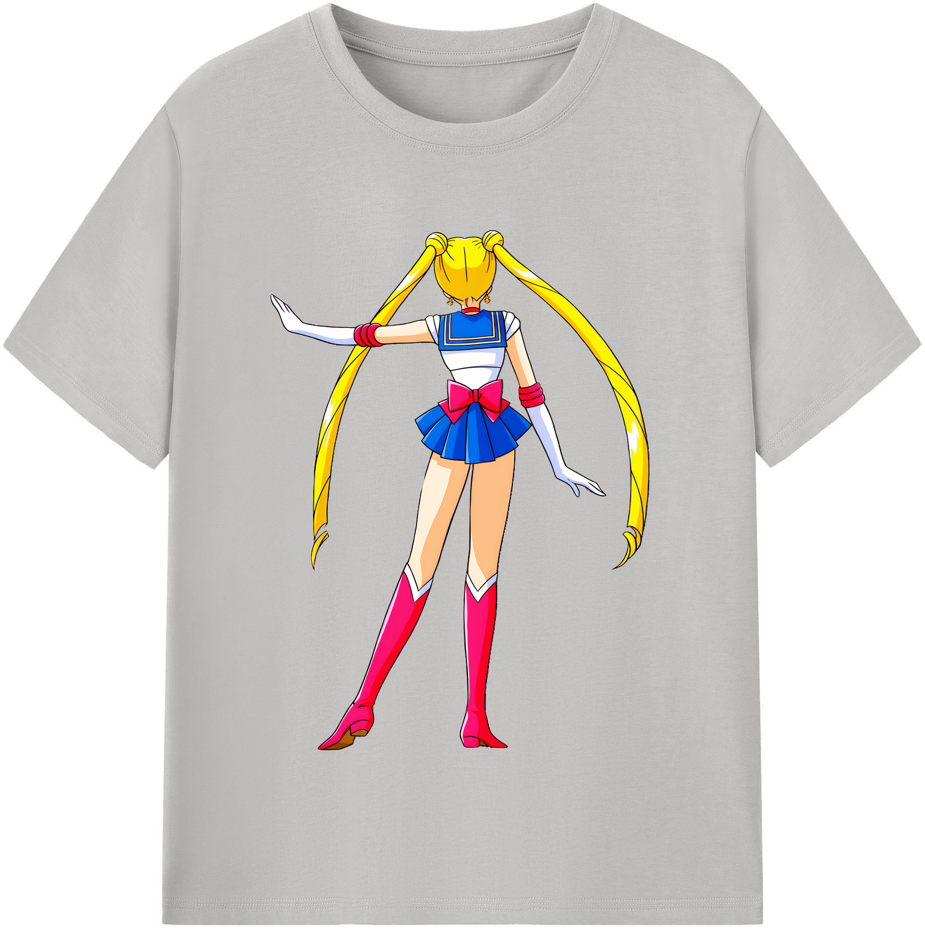 （画像用） 美少女戦士セーラームーン 月野 うさぎ つきの うさぎ Sailor Moon Tsukino Usagi レディースカジュアルプリントTシャツ（綿100％）