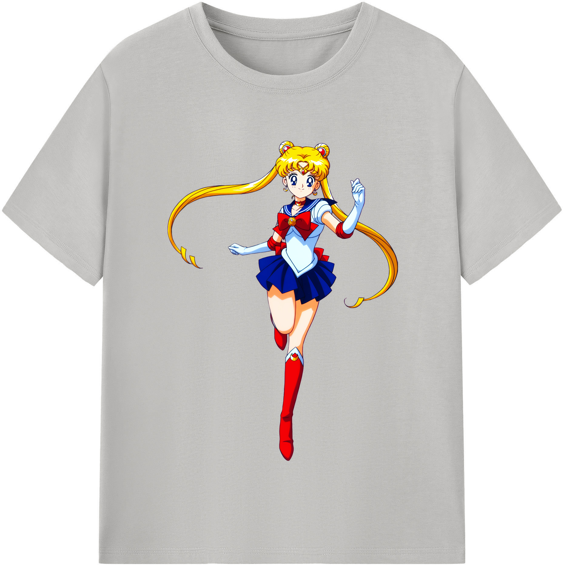 （画像用） 美少女戦士セーラームーン 月野 うさぎ つきの うさぎ Sailor Moon Tsukino Usagi レディースカジュアルプリントTシャツ（綿100％）