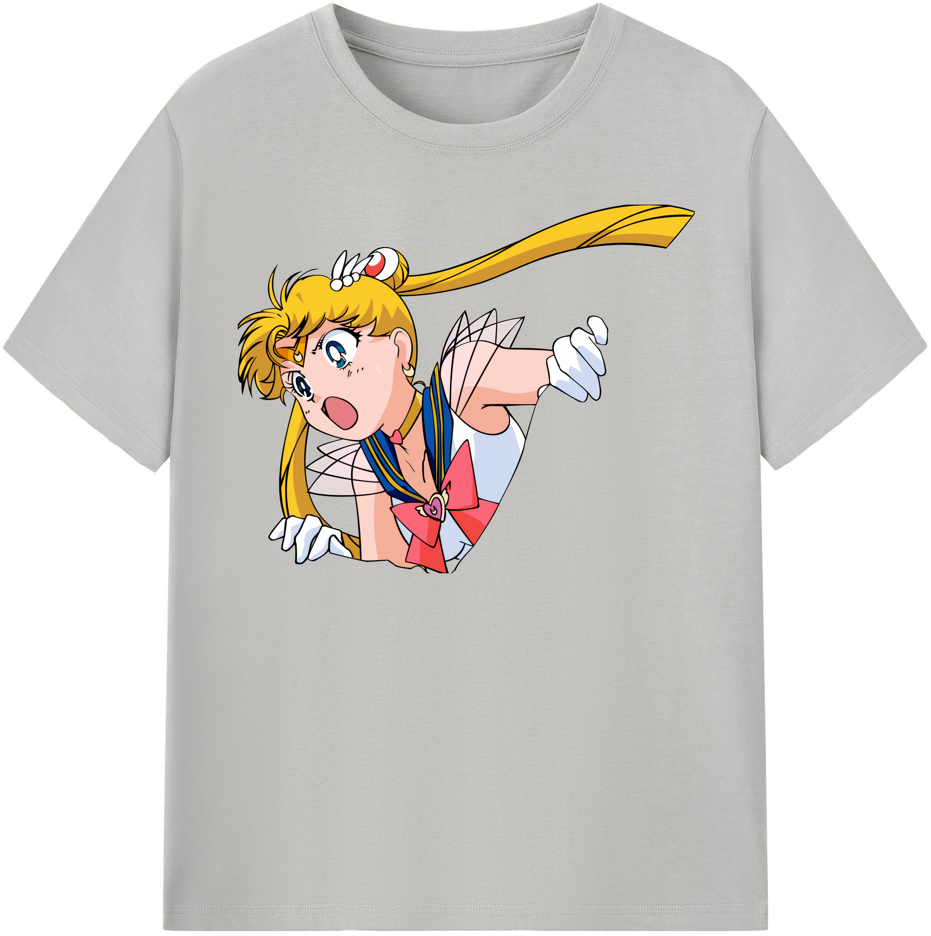 （画像用） 美少女戦士セーラームーン 月野 うさぎ つきの うさぎ Sailor Moon Tsukino Usagi レディースカジュアルプリントTシャツ（綿100％）