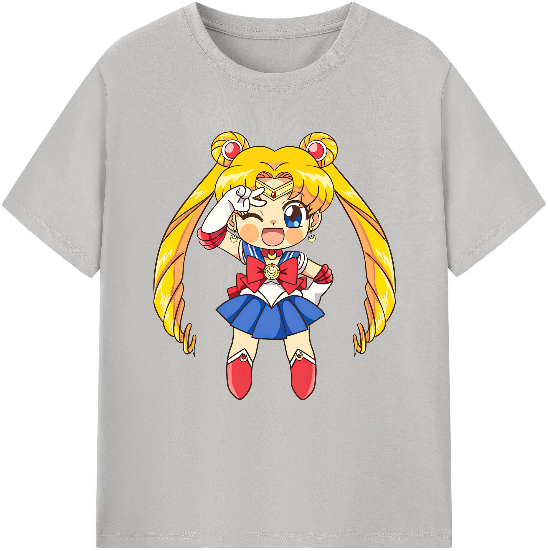（画像用） 美少女戦士セーラームーン 月野 うさぎ つきの うさぎ Sailor Moon Tsukino Usagi レディースカジュアルプリントTシャツ（綿100％）