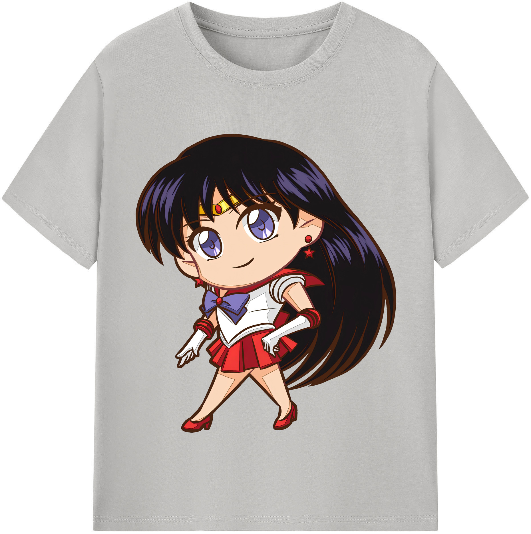 （画像用） 美少女戦士セーラームーン 火野レイ ひの レイ Sailor Moon Hino Rei （セーラーマーズ,Sailor Mars） レディースカジュアルプリントTシャツ（綿100％）