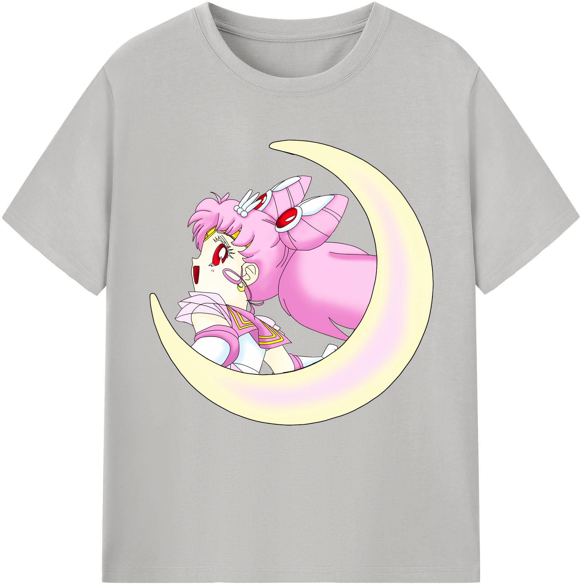 （画像用） 美少女戦士セーラームーン ちびうさ Sailor Moon Chibiusa Tsukino Usagi Small Lady Serenity レディースカジュアルプリントTシャツ（綿100％）