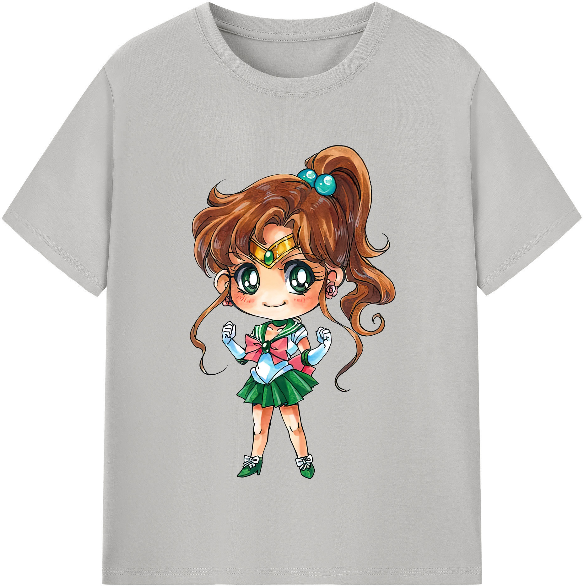 （画像用） 美少女戦士セーラームーン 木野 まこと きの まこと Sailor Moon Kino Makoto （セーラージュピター；Sailor Jupiter） レディースカジュアルプリントTシャツ（綿100％）