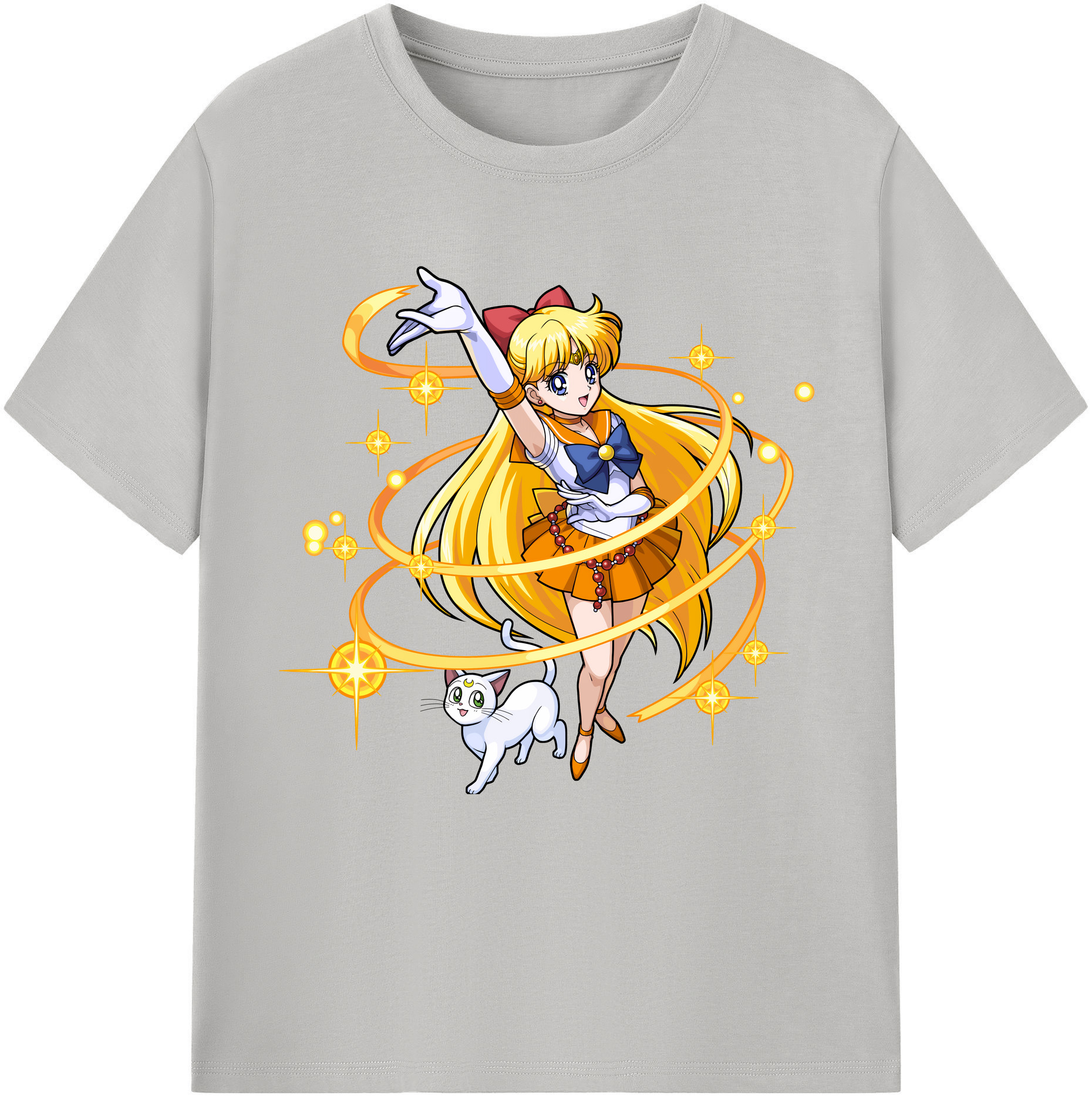 （画像用） 美少女戦士セーラームーン 愛野 美奈子 あいの みなこ Sailor Moon Aino Minako レディースカジュアルプリントTシャツ（綿100％）